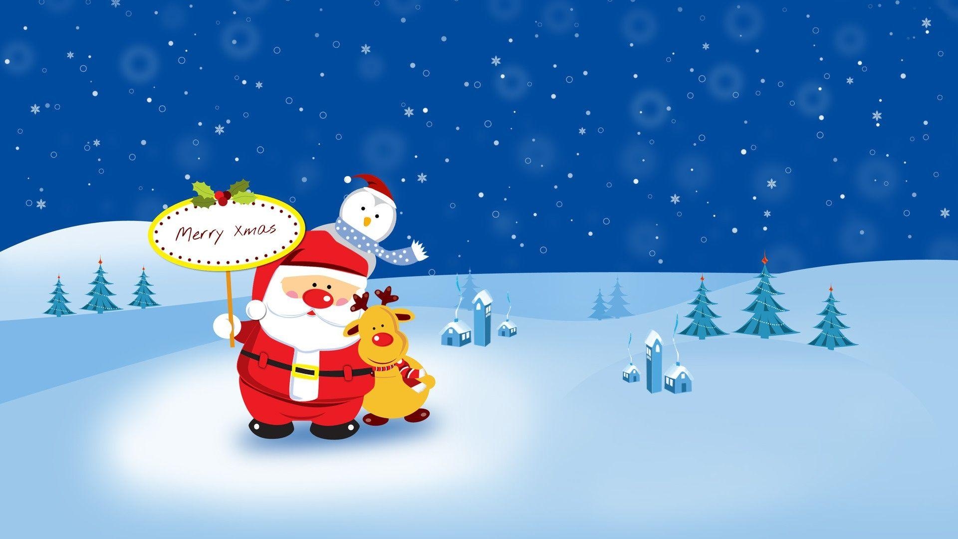 1920x1080 cute cartoon christmas image. Cute Cartoon Christmas Wallpaper, Desktop