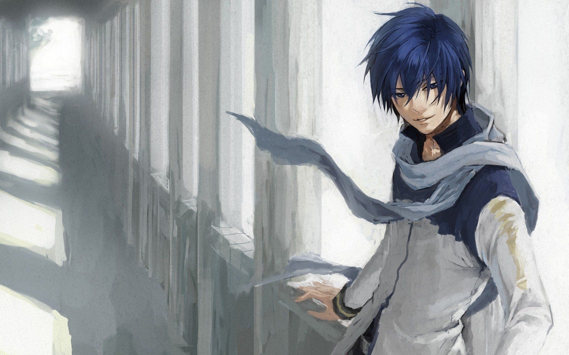 1920x1200 Vocaloid blue eyes Kaito (Vocaloid) blue hair short hair anime boys wallpaperx1200, Desktop