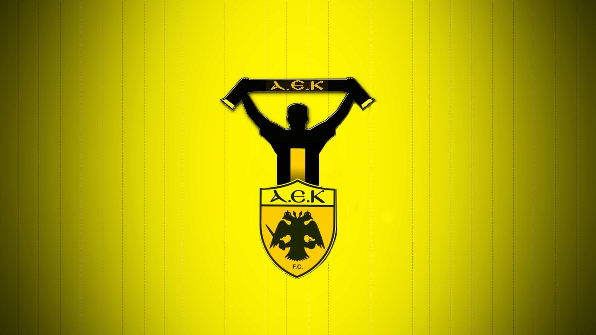 1920x1080 AEK Athens Football League Logo with Background Wallpaper, Desktop