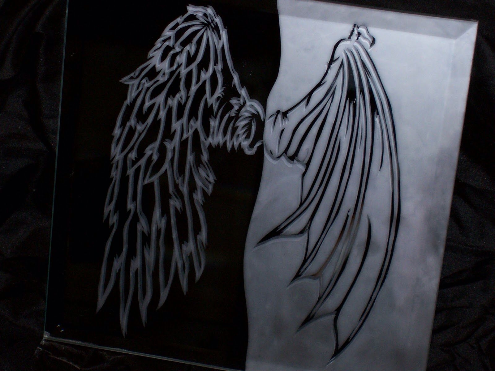 1600x1200 Half angel half demon wings. Half angel half demon, Demon wings, Wing tattoo, Desktop