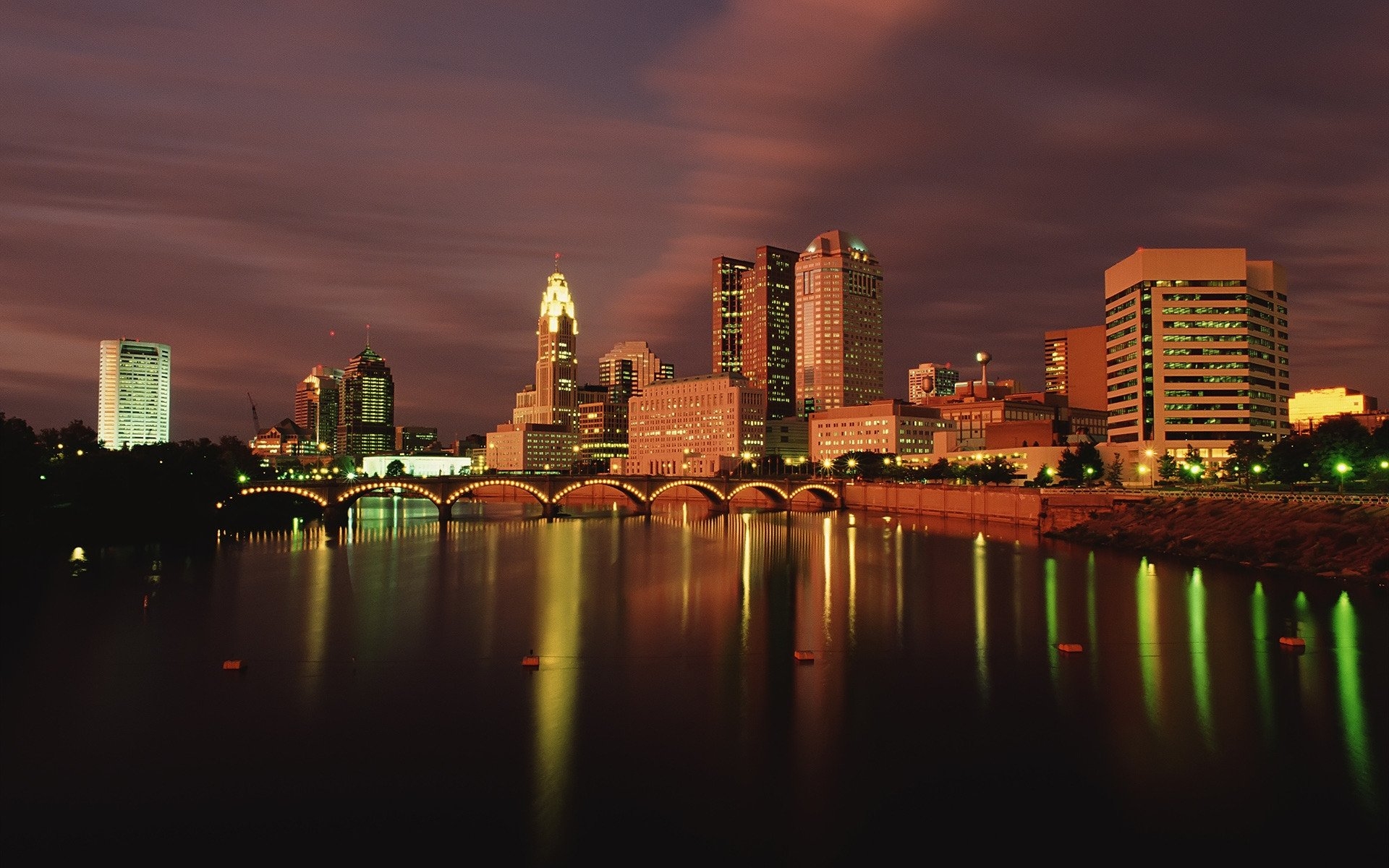 1920x1200 Columbus Ohio at Dusk HD Wallpaper, Desktop