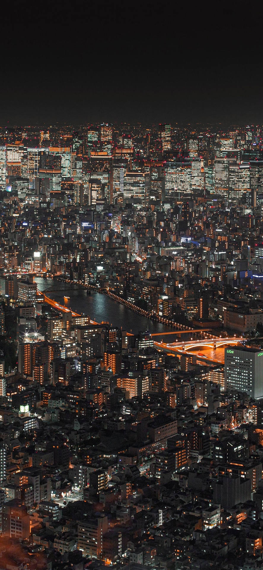 890x1920 Download Crowded Night City Aesthetic Wallpaper, Phone