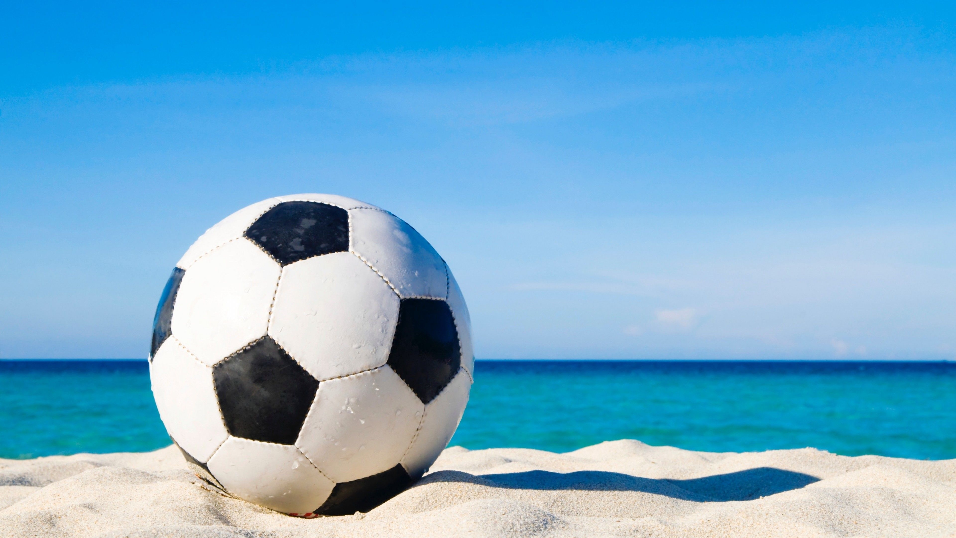 3840x2160 Beach at a Soccer Ball Wallpaper, Desktop