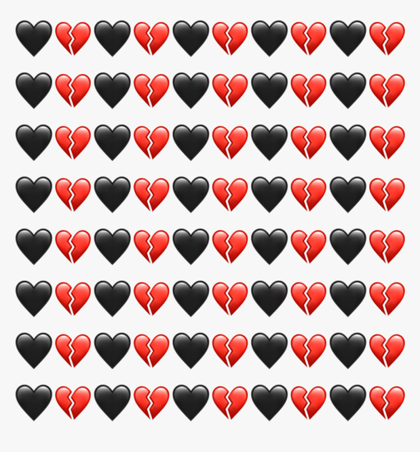 860x930 emoji #emojis #interesting #love #black #red #background Broken Hearts Pattern, HD Png Download, Transparent Png Image, Phone