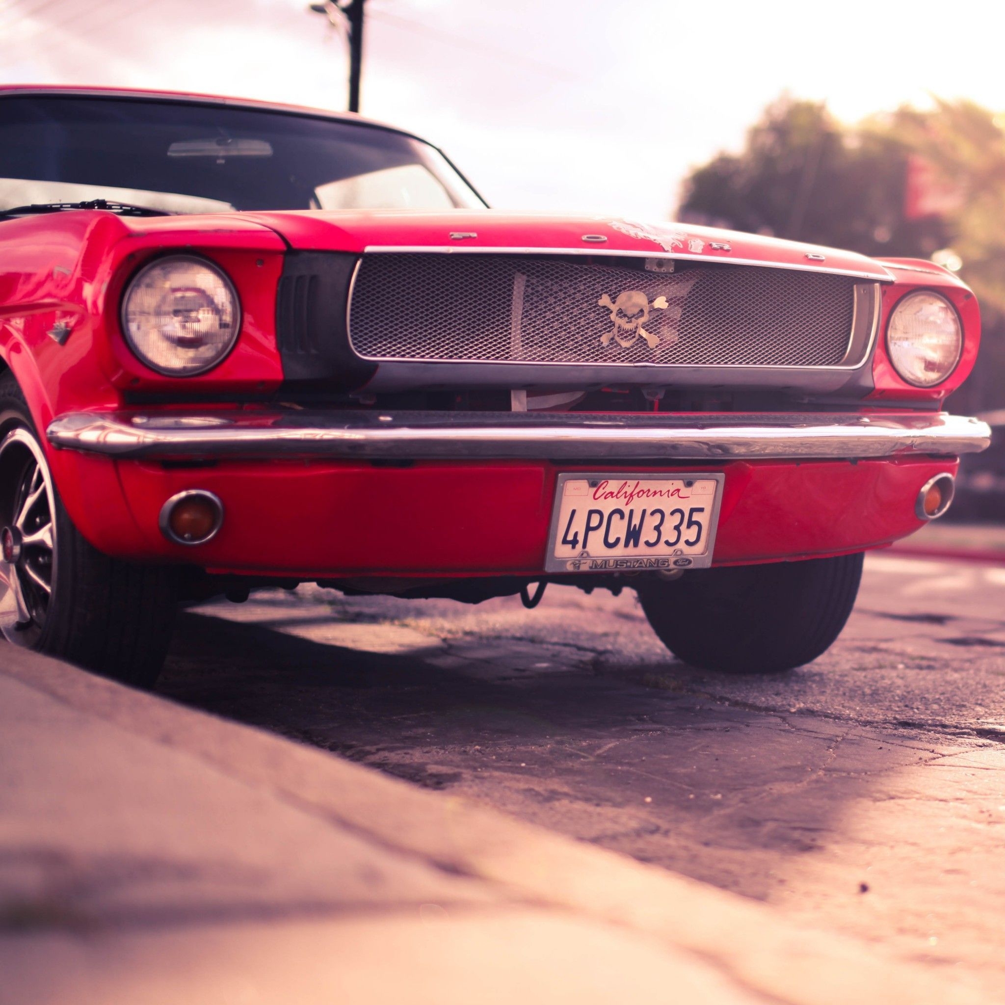 2050x2050 Red Car to see more Vintage Car Wallpaper. Ford mustang car, Ford mustang classic, Ford mustang, Phone