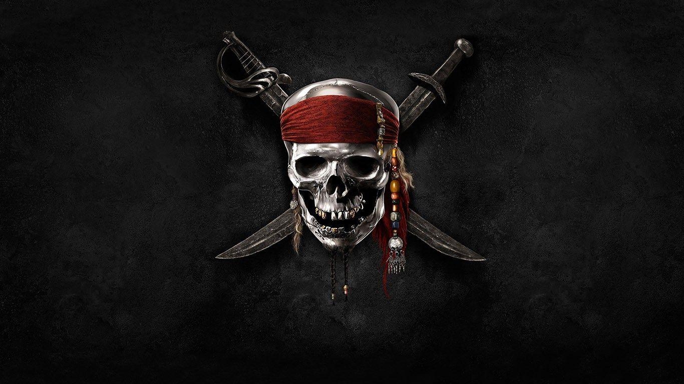 1370x770 HD Background Pirates Logo Pirates of the Caribbean Skull Knife, Desktop