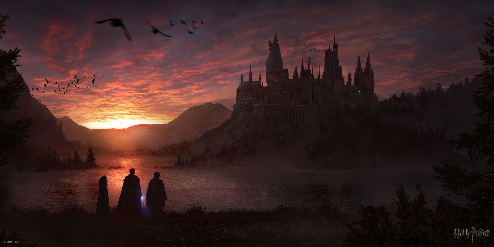 1600x800 Hogwarts Artwork. Harry Potter Wallpaper Background, Harry Potter Background, Harry Potter Wallpaper, Dual Screen