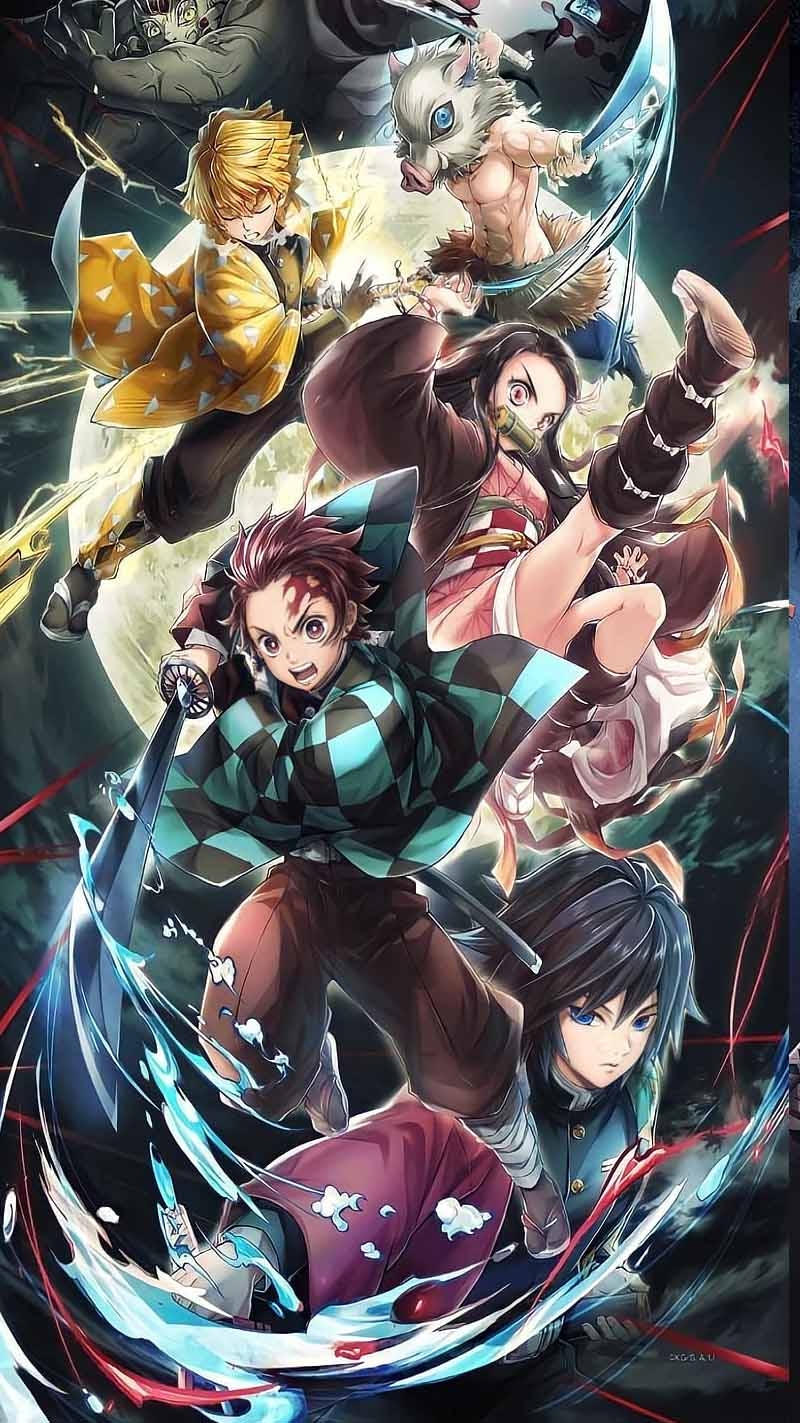 800x1430 Demon Slayer Wallpaper for Smartphone 4K & Ultra HD 2023, Phone