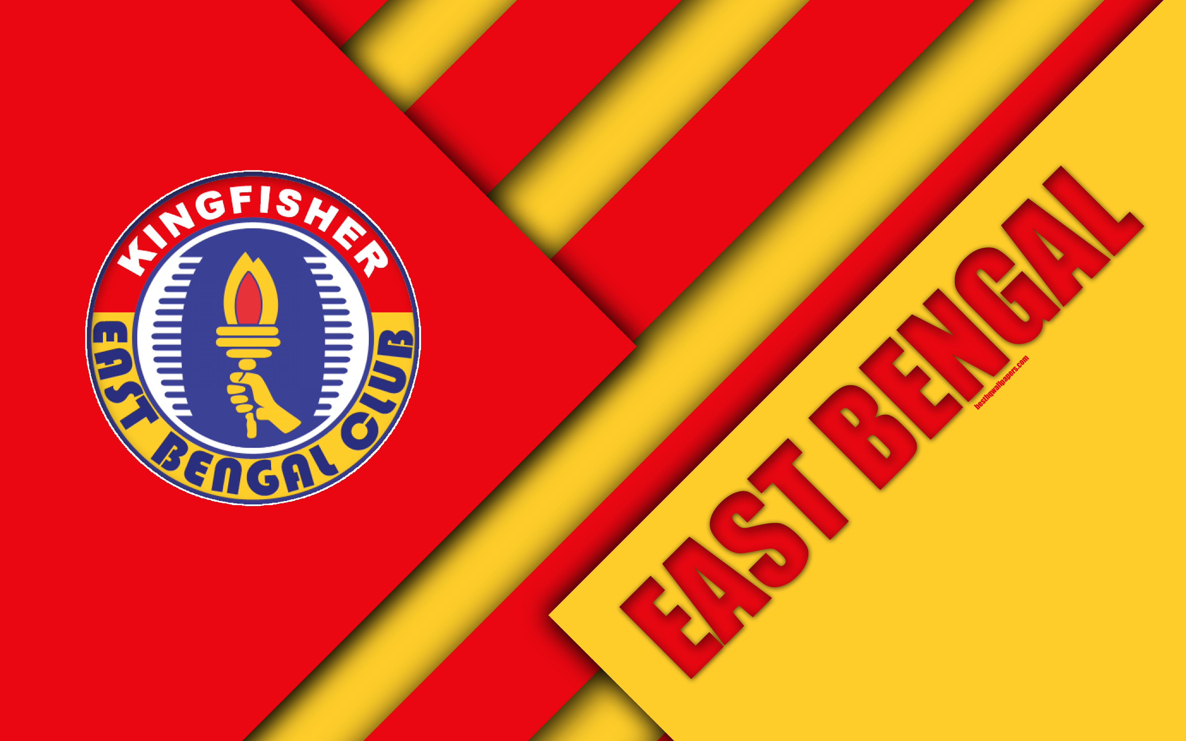 3840x2400 Download wallpaper East Bengal FC, 4k, Indian football club, red, Desktop