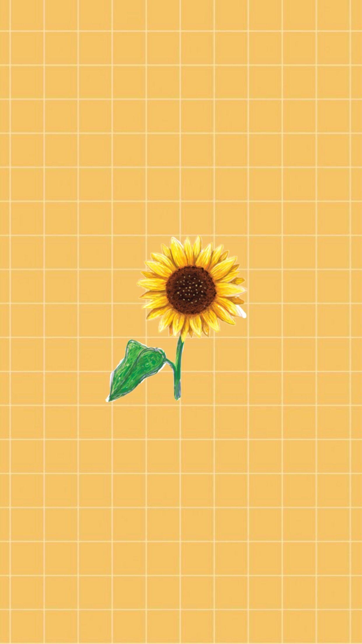 1250x2210 Sunflower Yellow Tumblr Aesthetic Wallpaper Free, Phone