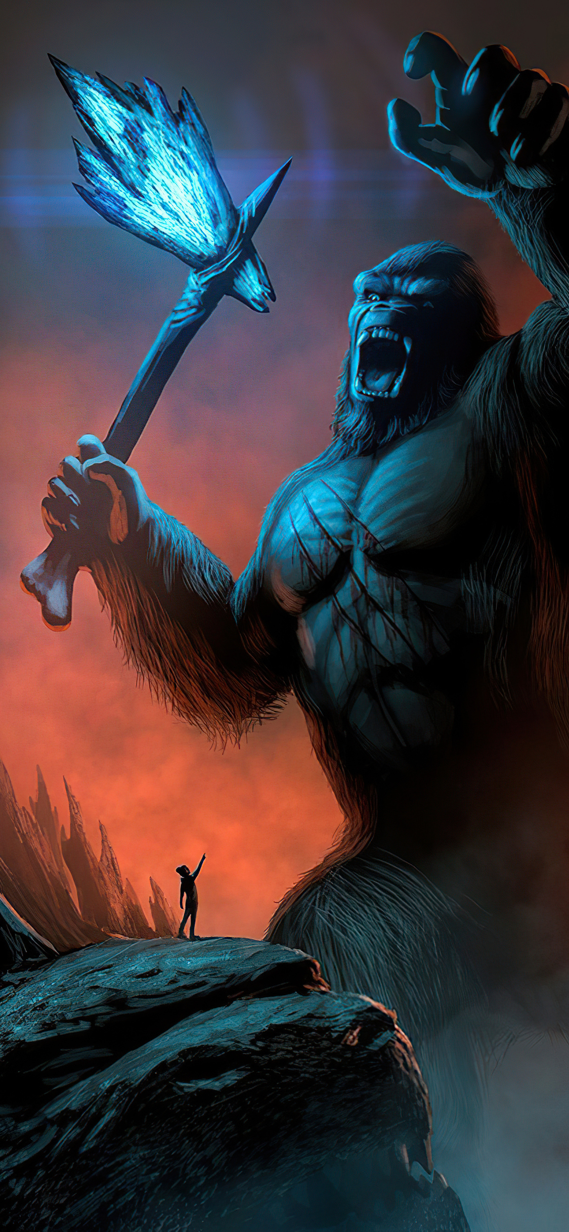 1130x2440 King Kong Fanart 4k iPhone XS, Phone