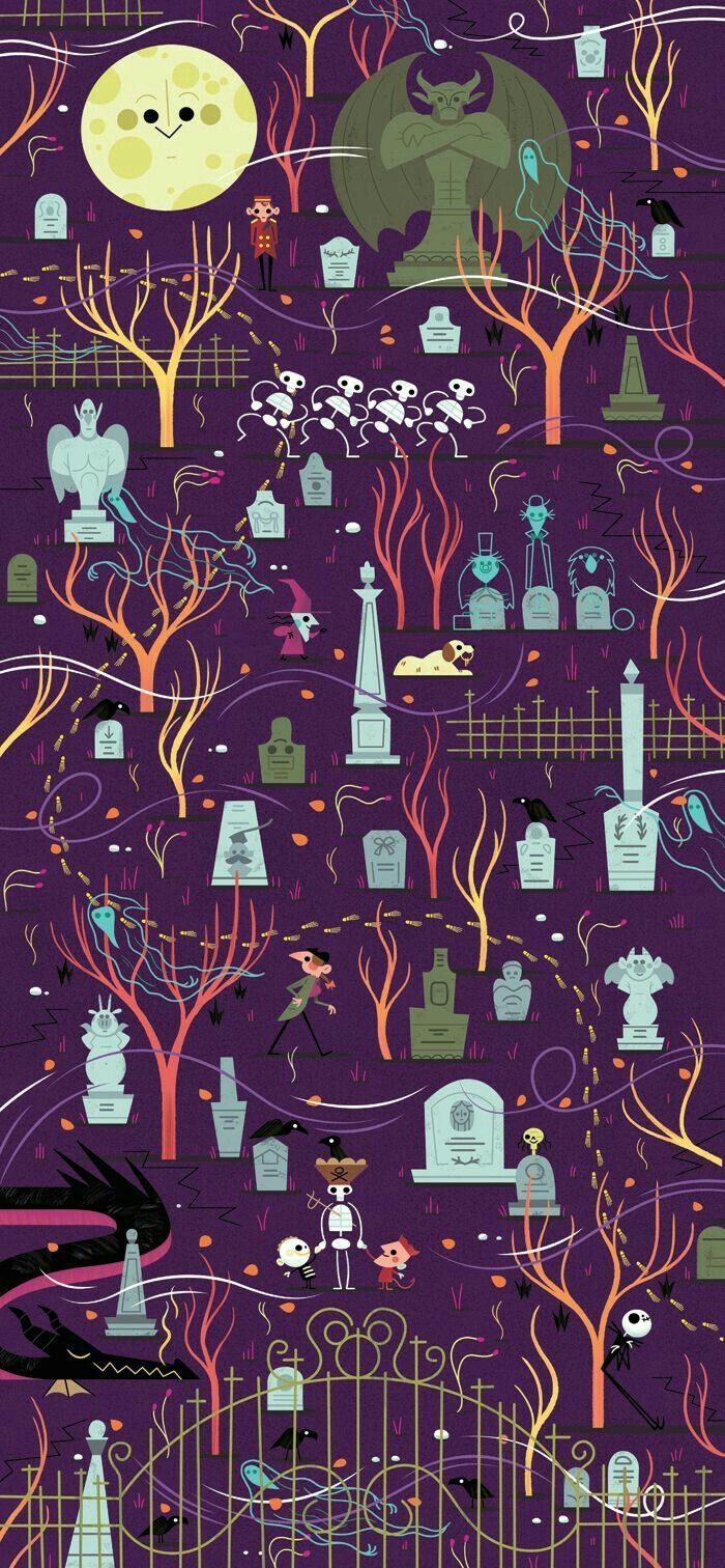 700x1520 Haunted Mansion Halloween locks screen background wallpaper, Phone