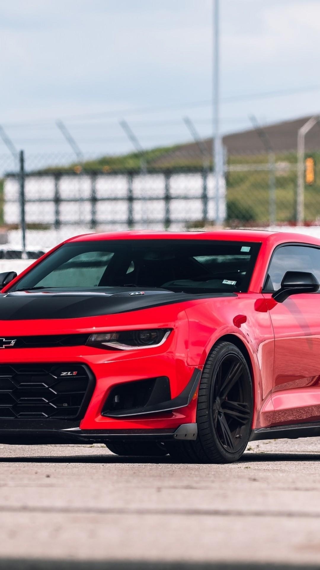 1080x1920 Download  Chevrolet Camaro Zl Red, Racing Muscle, Phone