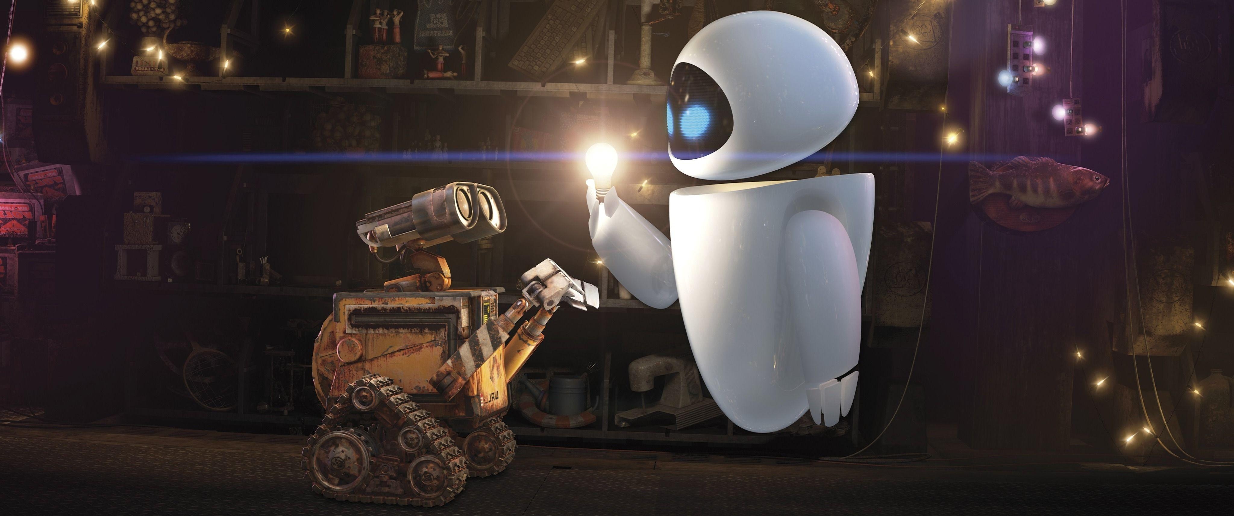 4100x1720 WALL·E, Disney, Movies, EVE Wallpaper HD / Desktop and Mobile, Dual Screen