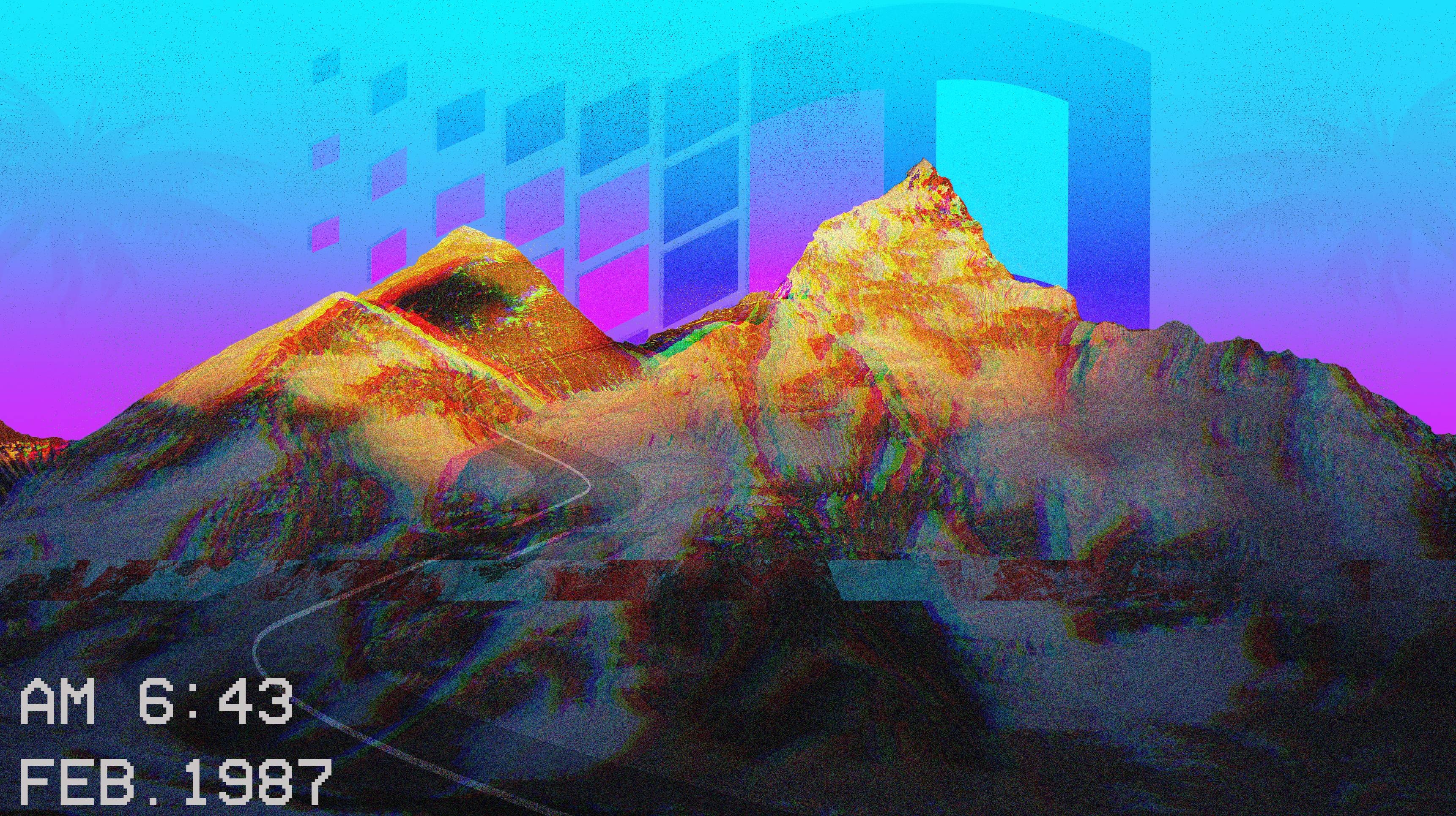 3450x1940 Vaporwave Wallpaper Full HD, 3D Object & CG Wallpaper, Desktop