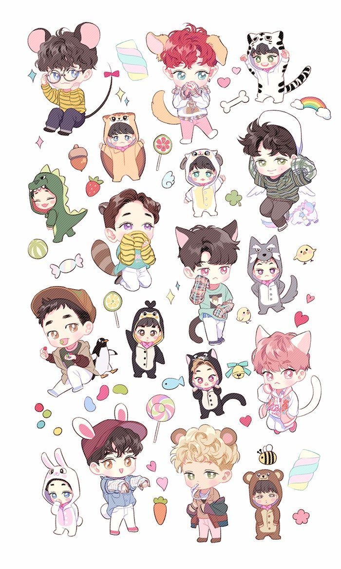 700x1170 BTS Chibi Wallpaper, Phone