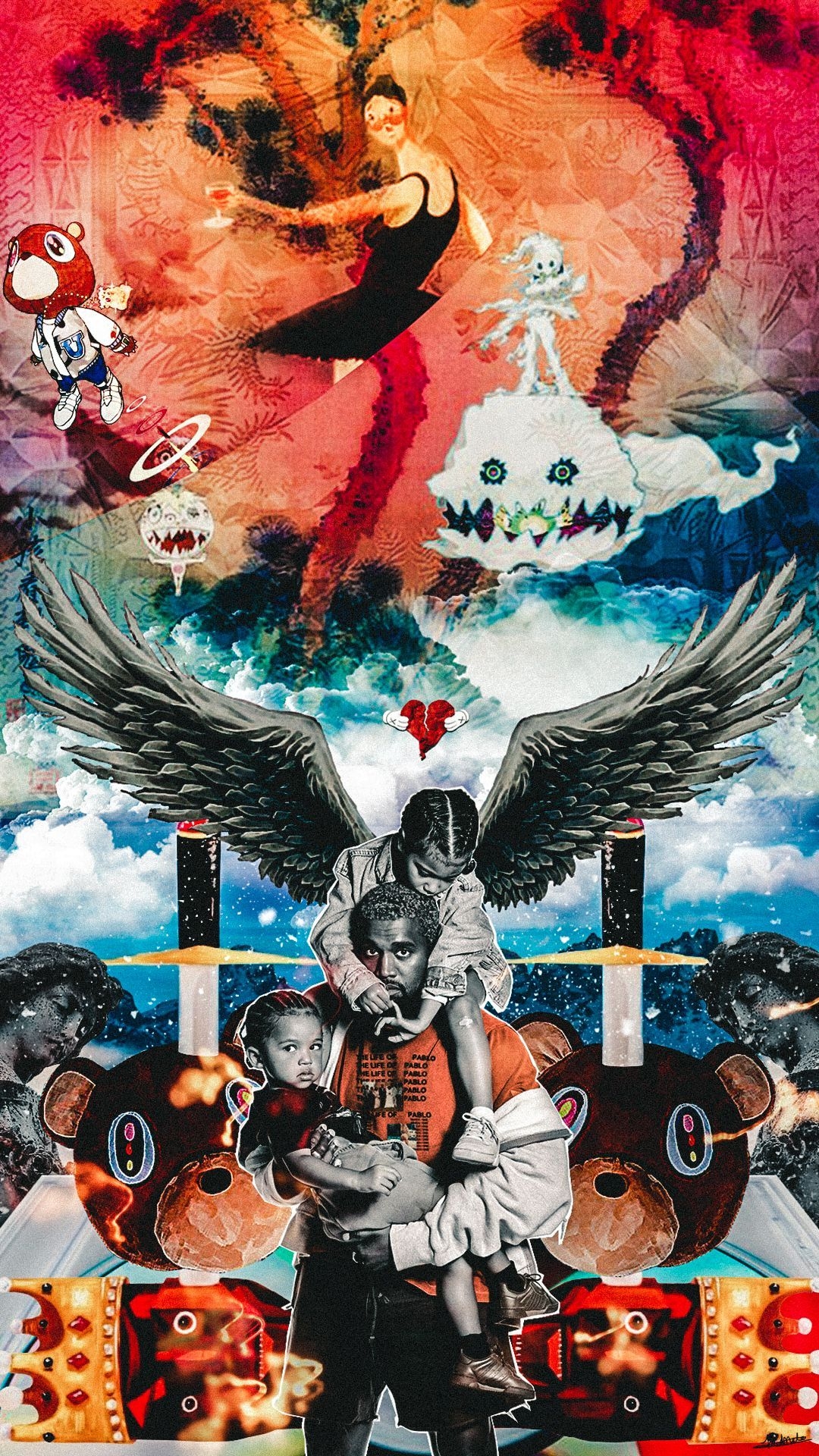 1080x1920 kanye west album mesh up wallpaper. Yeezus wallpaper, Kanye west wallpaper, Rap wallpaper, Phone