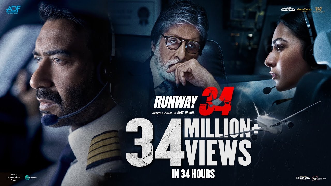 1280x720 Runway 34. Official. Amitabh Bachchan, Ajay Devgn, Rakul Preetth April 2022, Desktop