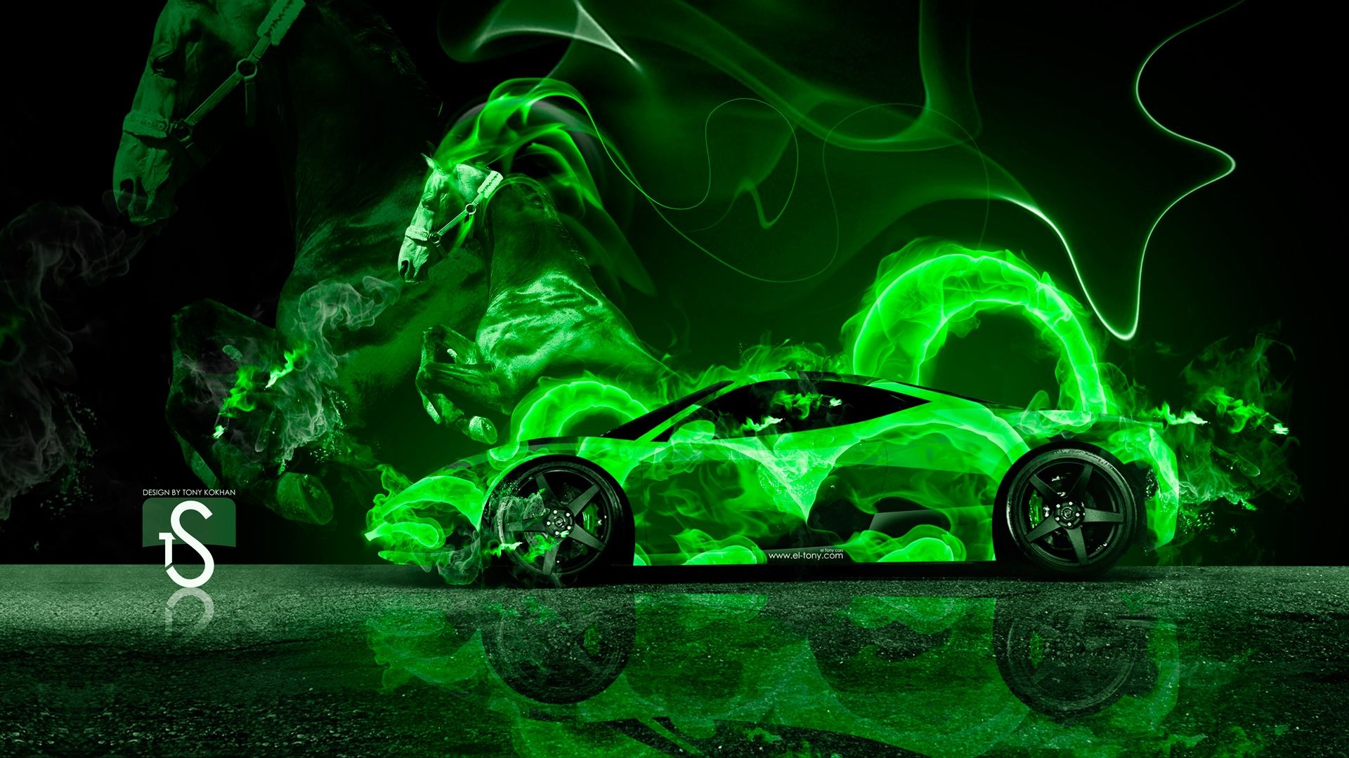 1920x1080 Free download Ferrari Green Fire Horse Car 2014 HD Wallpaper, Desktop