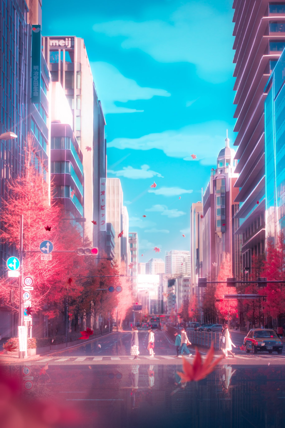 1000x1510 Anime Aesthetic City Wallpaper, Phone