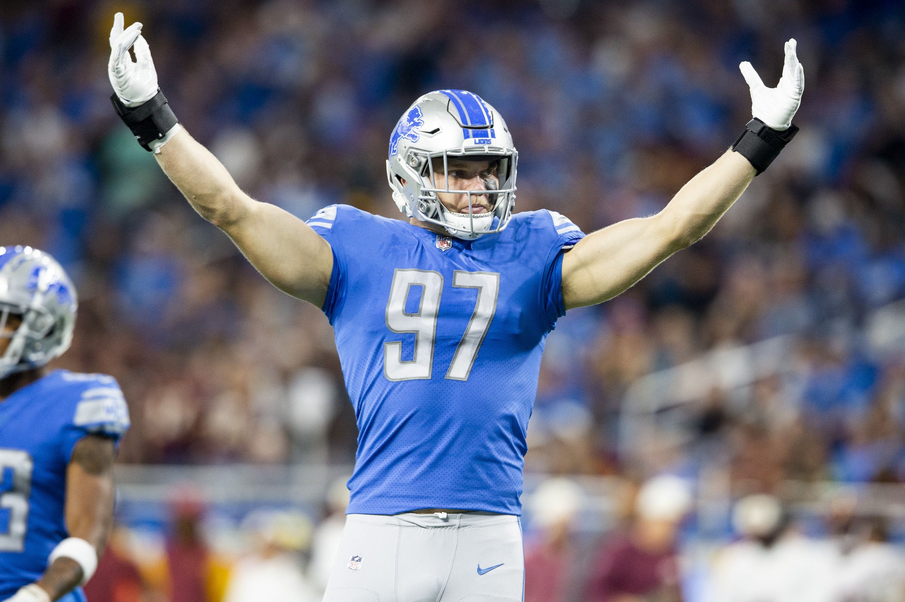 3000x2000 Top Lions draft pick Aidan Hutchinson misses practice with leg injury, Desktop