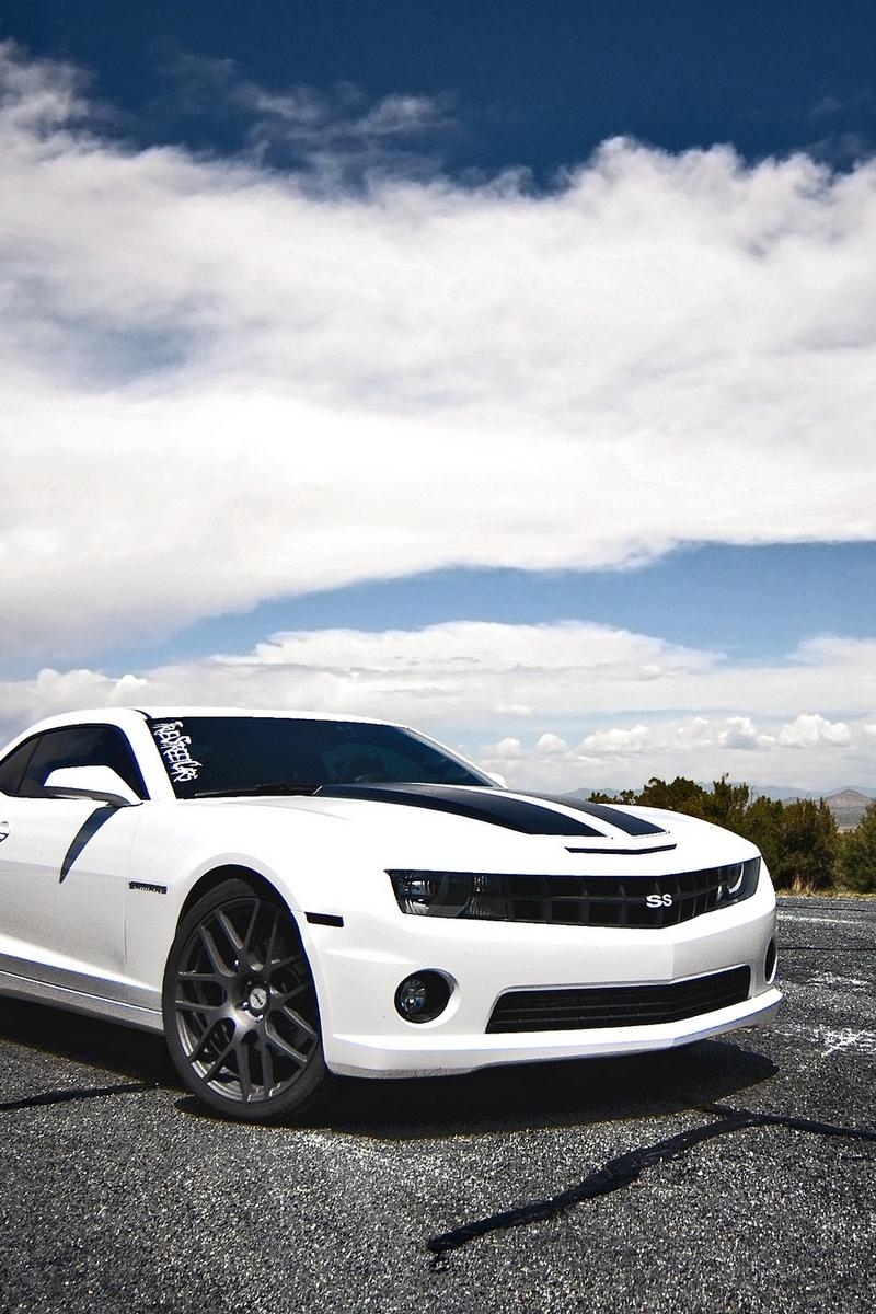 800x1200 Download wallpaper  chevrolet, camaro ss, white, Phone