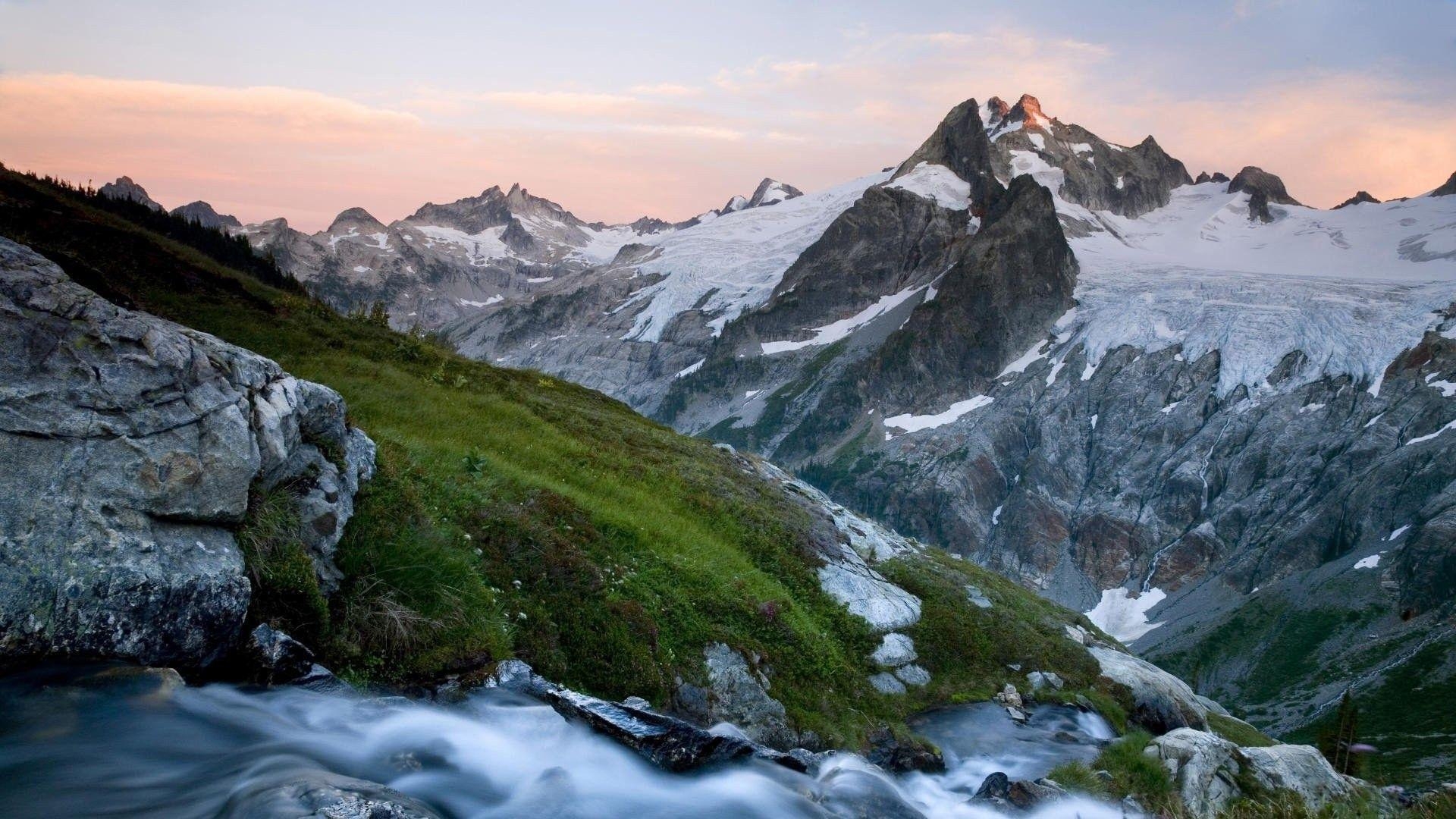 1920x1080 Mountains: Landscapes Mountains Nature Glacier Washington Snow, Desktop