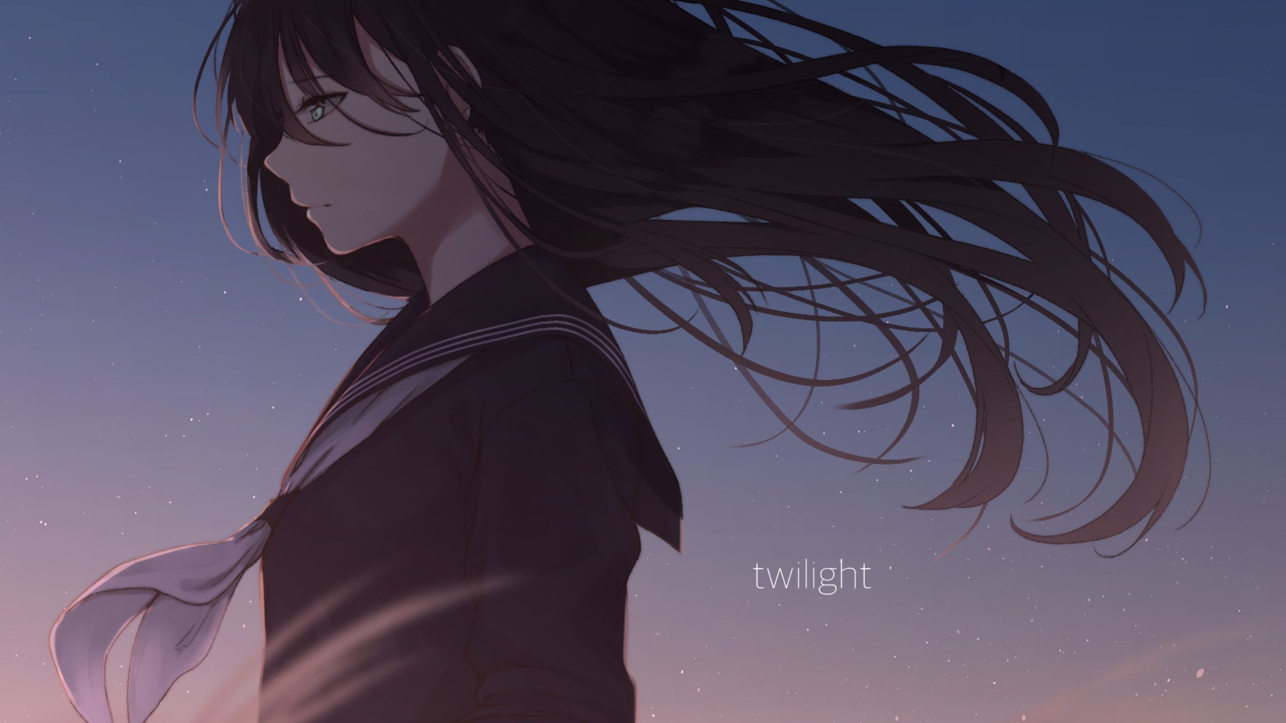 2560x1440 Dark Anime Girl Wallpaper, Desktop