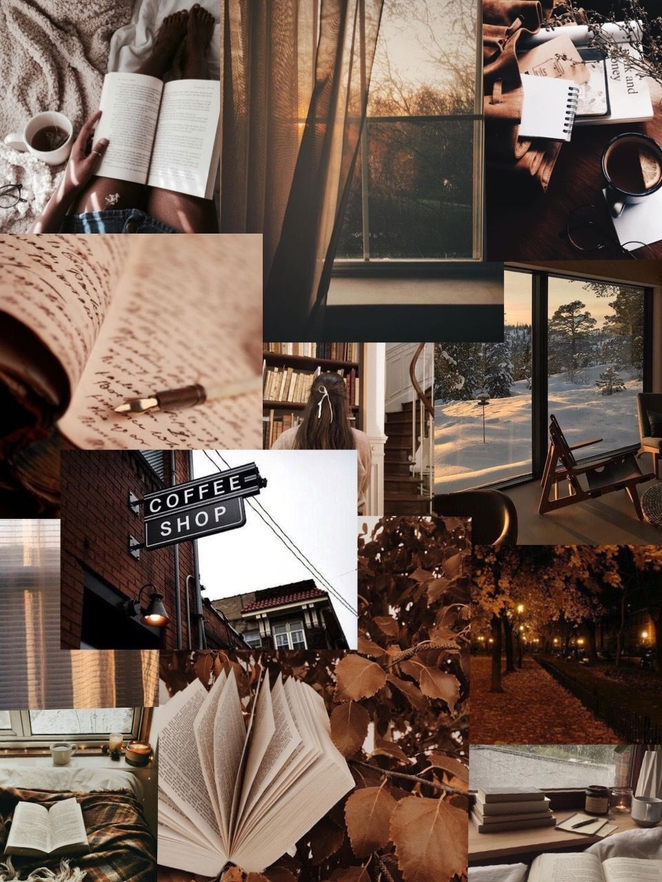 960x1280 Brown cozy aesthetic collage iPhone, Phone