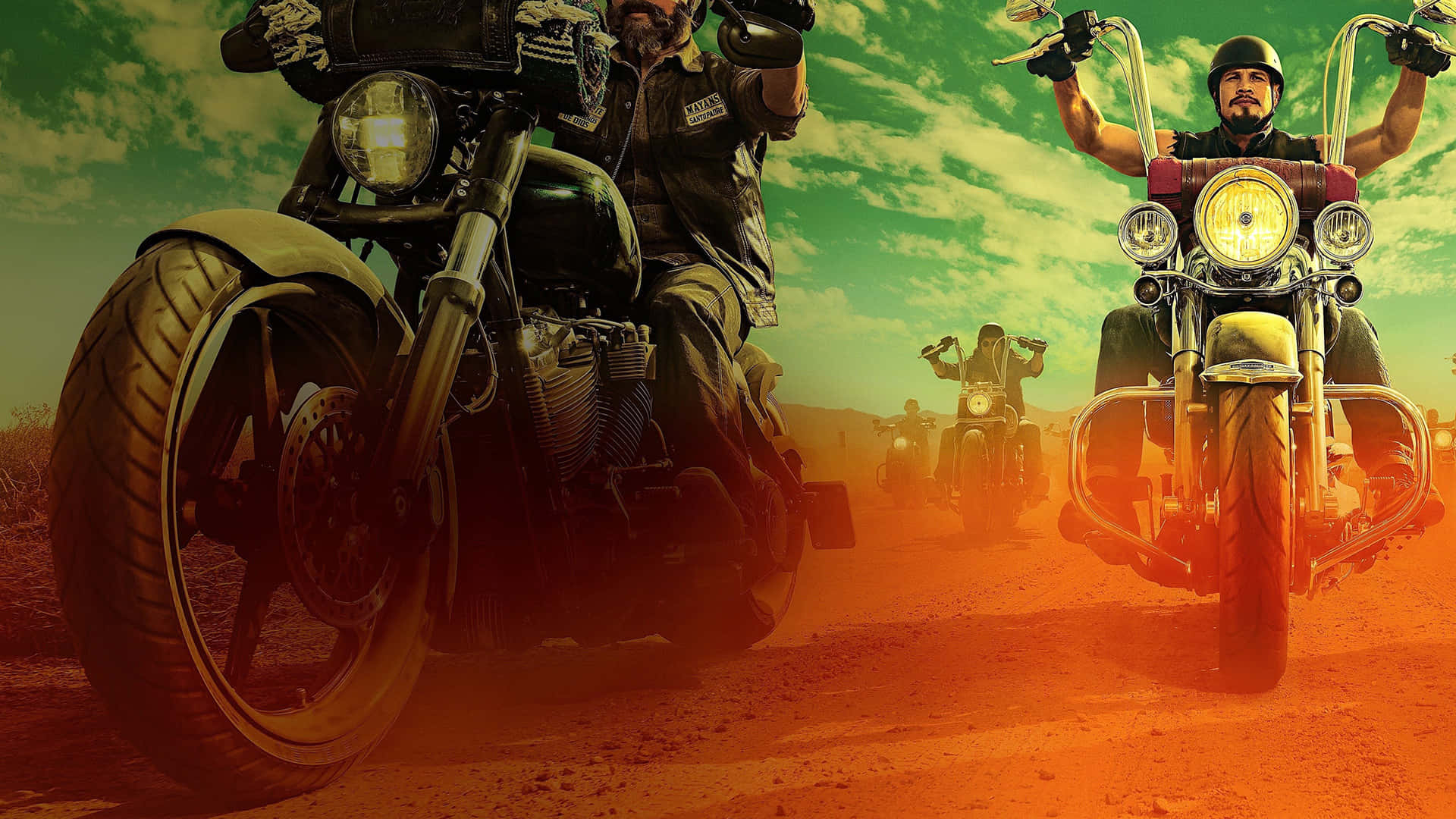 1920x1080 Motorcycle Riders On A Dirt Road, Desktop