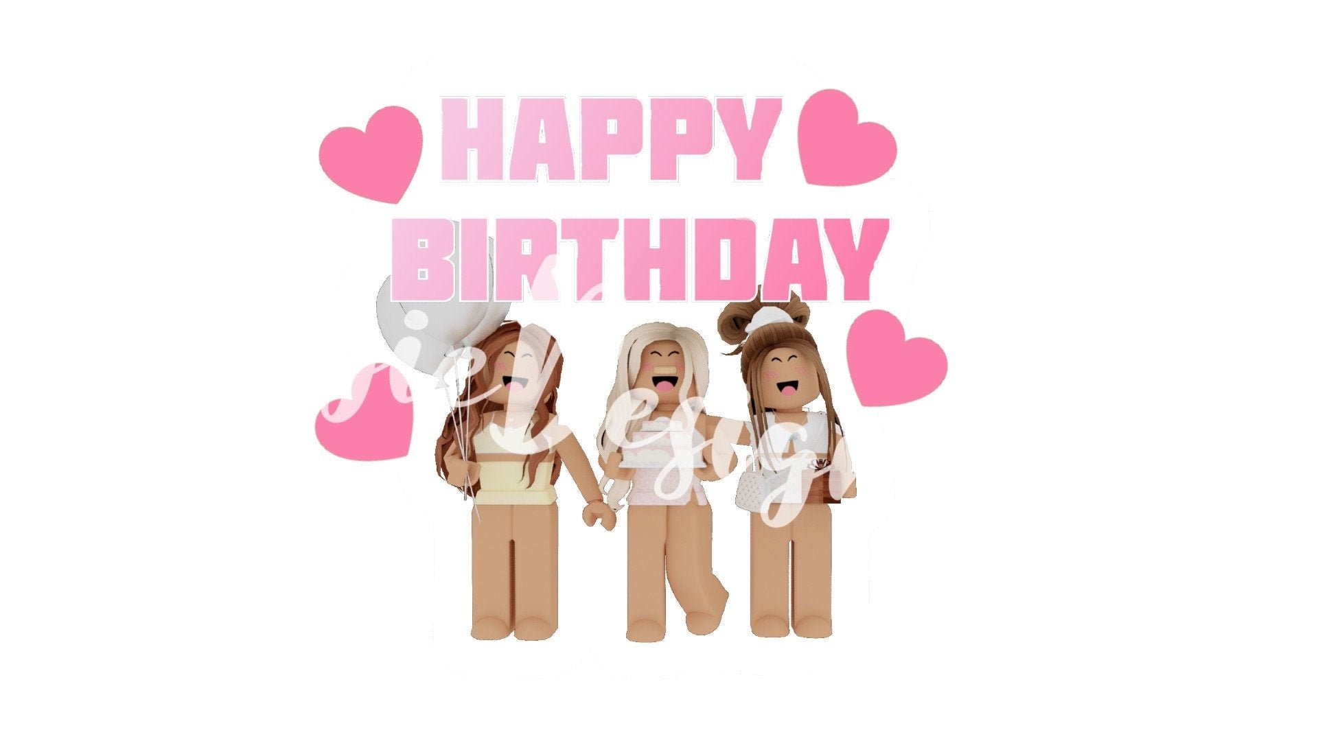 1920x1080 Pink Roblox Birthday Party Girl Roblox Zoom Party Background, Desktop