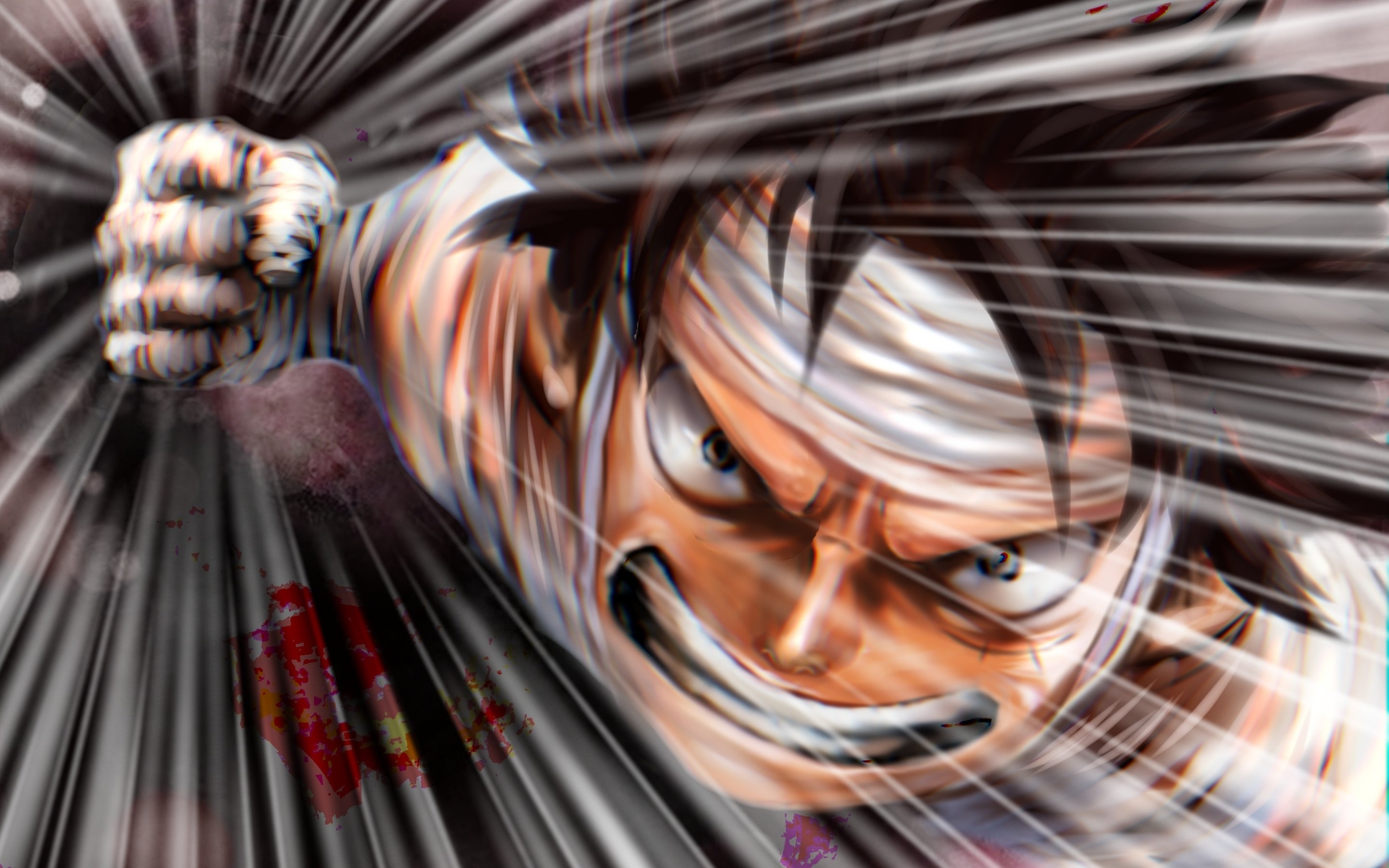 2880x1800 Monkey D Luffy, One Piece, Battle, Artwork, Close Up, HD Wallpaper, Desktop