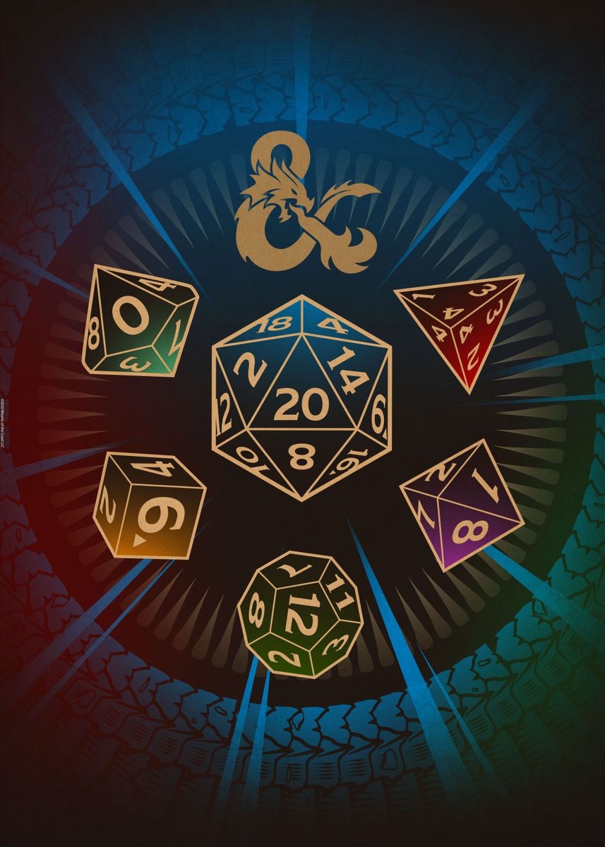 860x1200 Dice Set Blue' Poster by Dungeons and Dragons, Phone