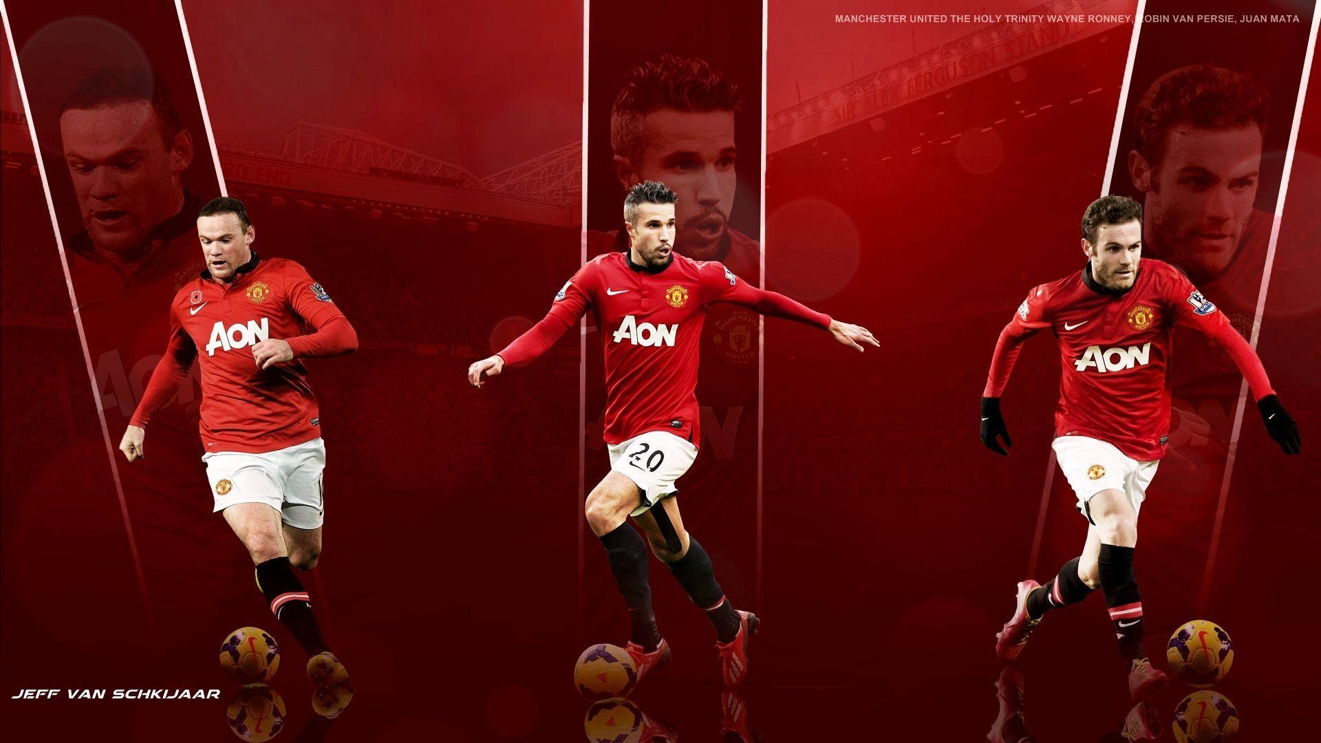 1920x1080 Manchester United Rooney / RVP / Mata Wallpaper HD 2014, Desktop