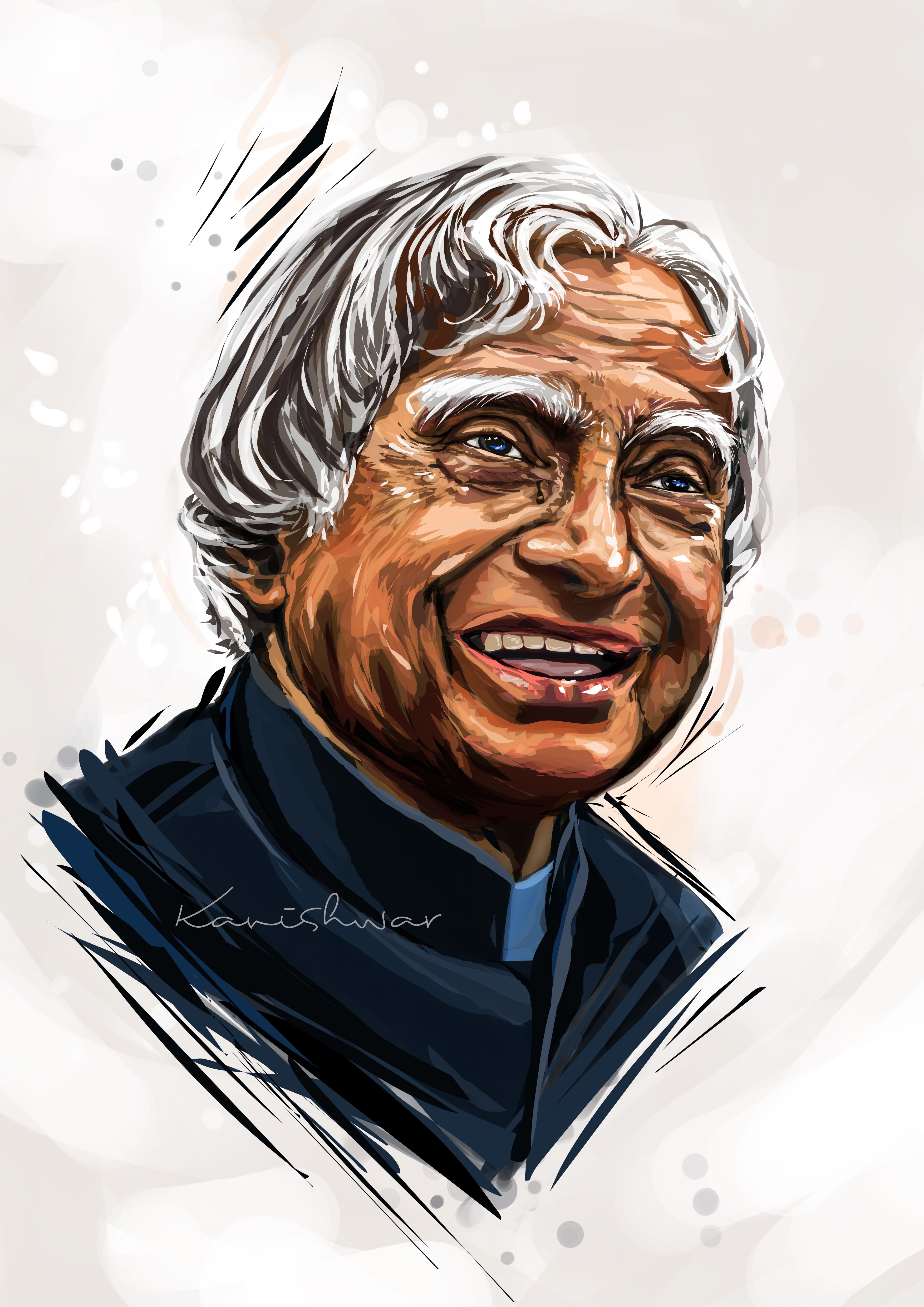 3510x4970 Painting Apj Abdul Kalam Wallpaper HD, Phone