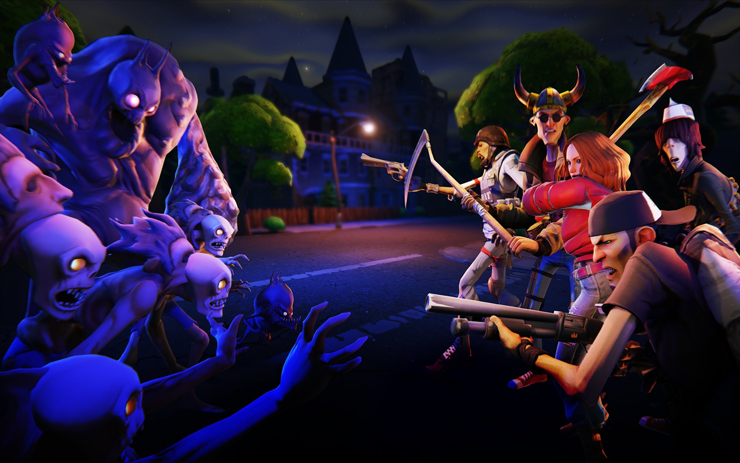 2560x1600 Wallpaper Monsters Fortnite Epic Games Survival sandbox, Desktop