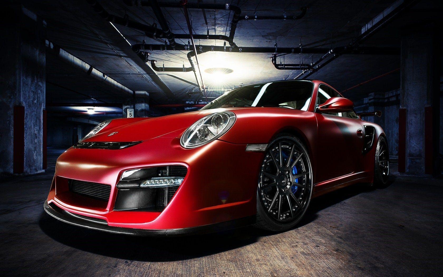 1680x1050 Porsche 911 Turbo Red Car Garage Photo HD Wallpaper, Desktop