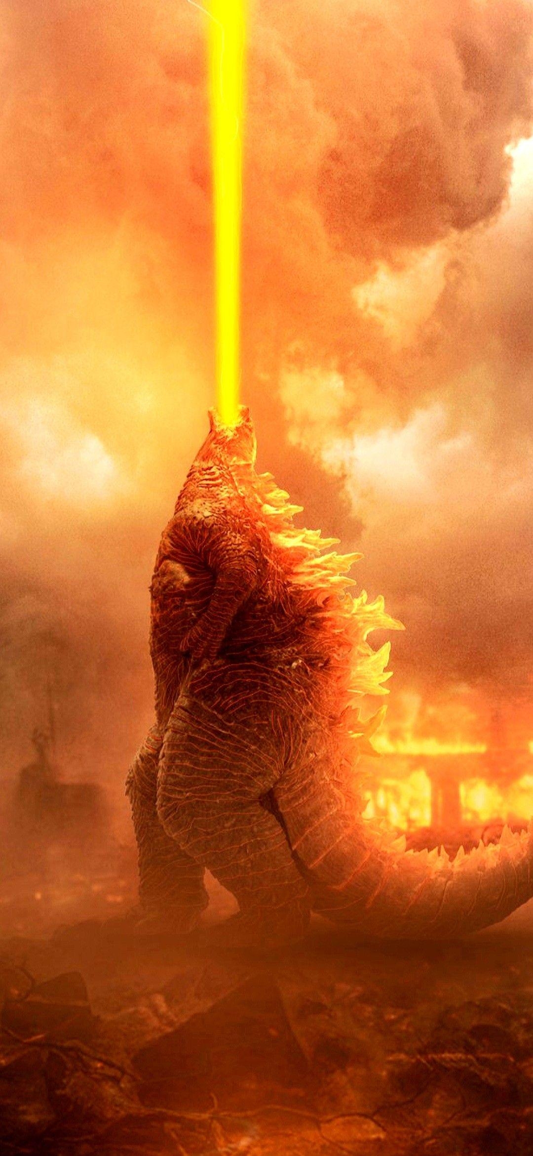 1080x2340 Fire godzilla. King kong vs godzilla, Godzilla, Phone