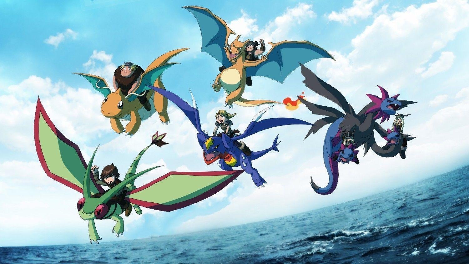 1500x850 Pokemon how to train your dragon flygon charizard dragonite hiccup, Desktop