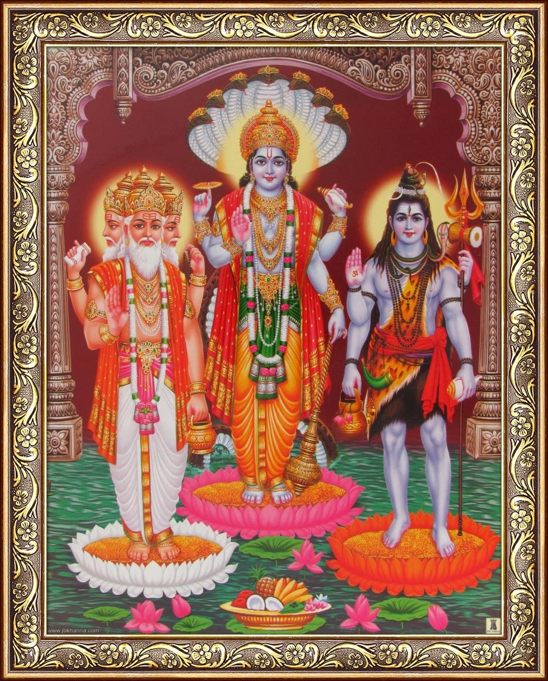 1130x1400 Avercart Lord Brahma Vishnu Mahesh Poster 8.5x11 inch Framed with, Phone