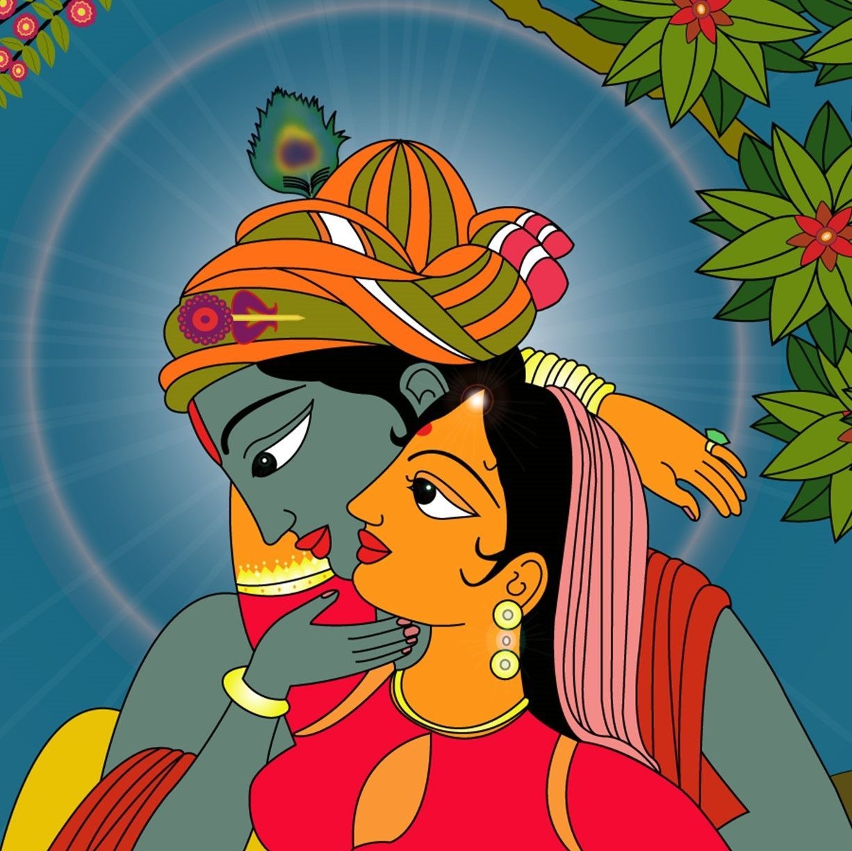 1230x1230 Radha Krishna. Krishna painting, Krishna art, Indian art paintings, Desktop