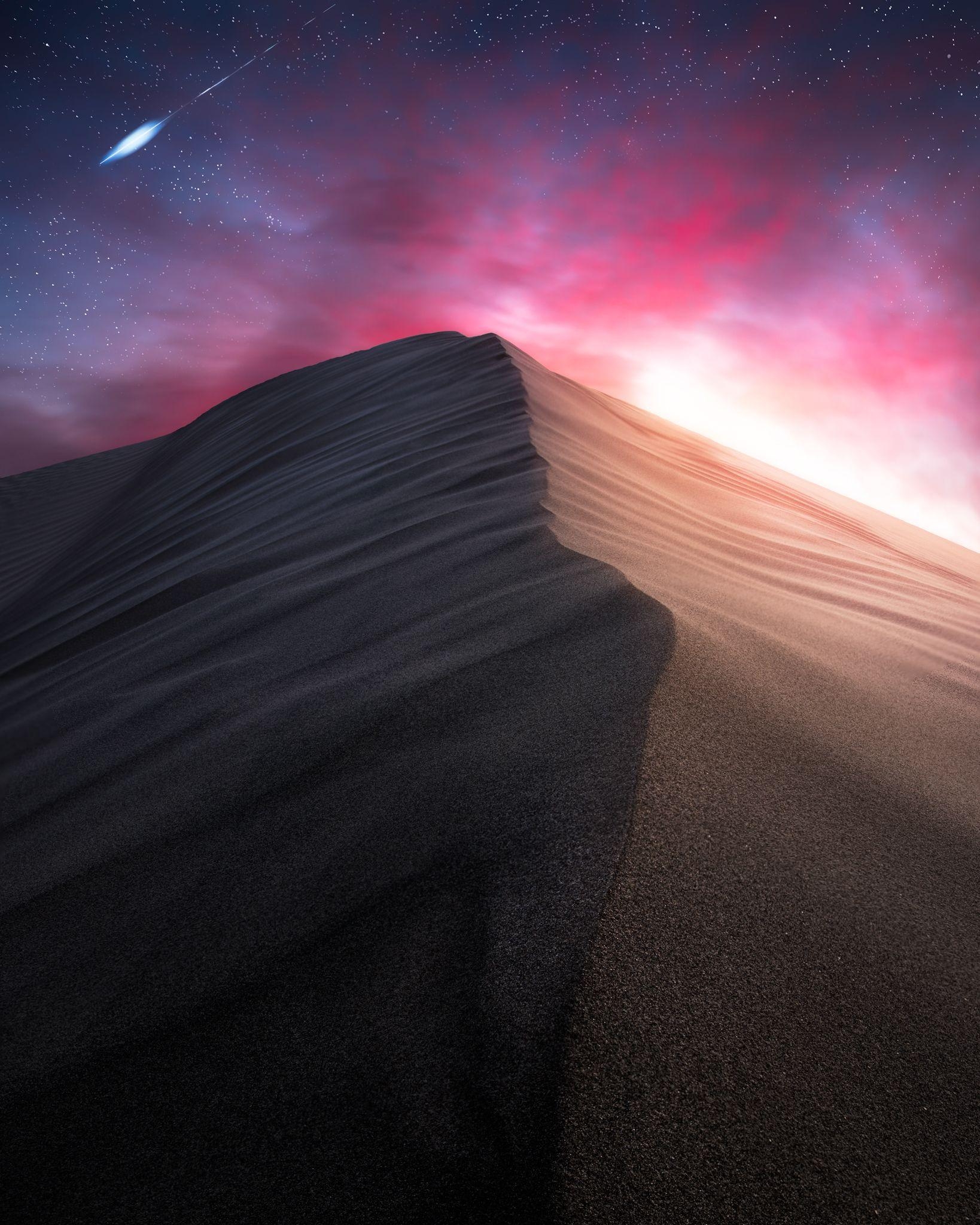 1640x2050 A colorful night on the Mesquite Sand Dunes of Death Valley, Phone