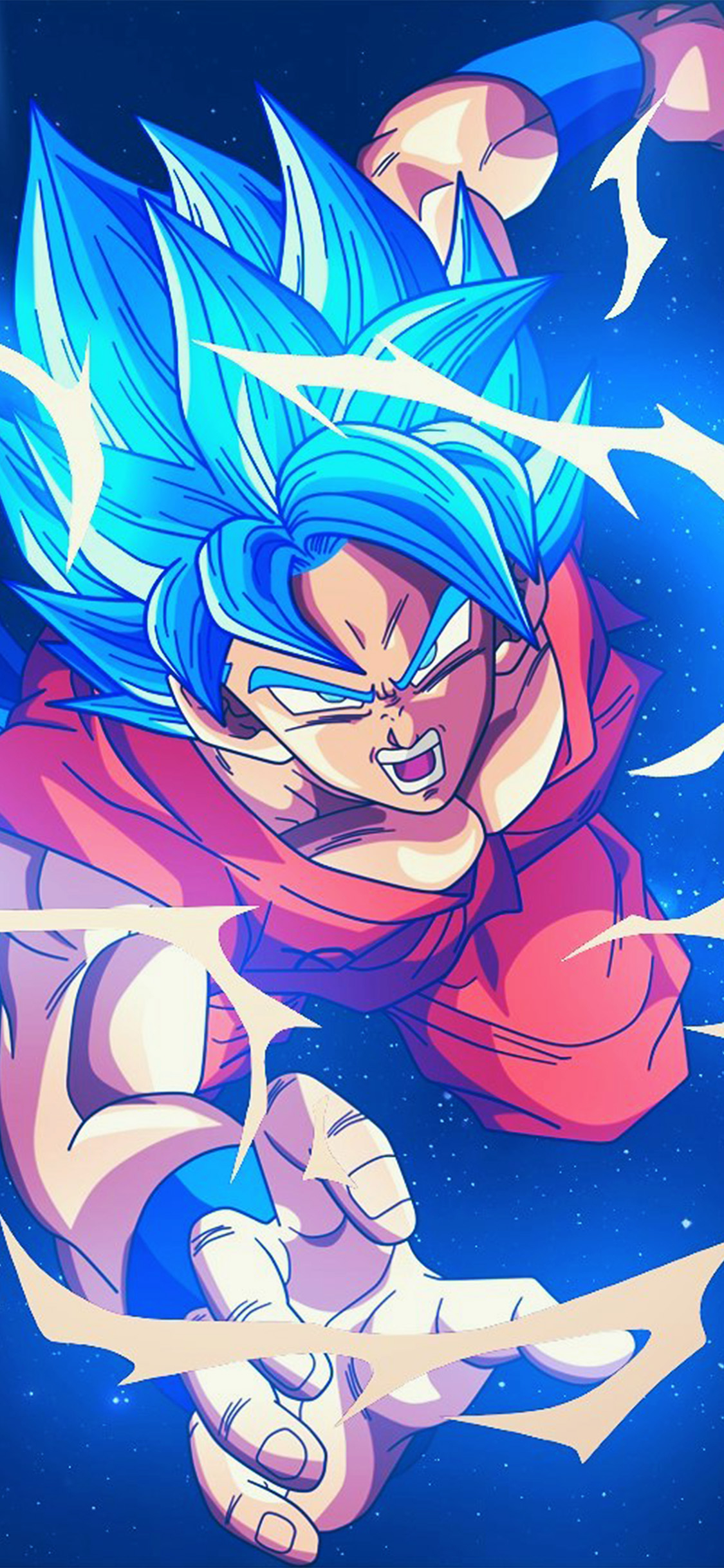 1130x2440 dragonball goku blue art illustration anime, Phone