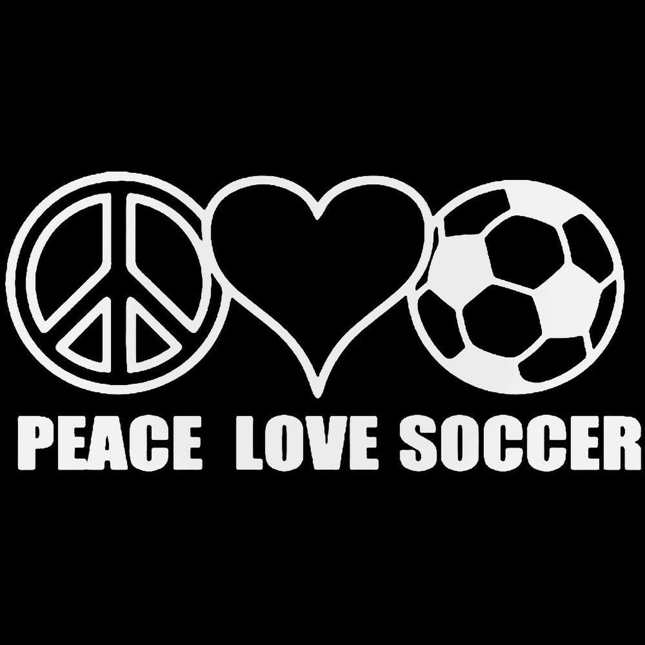 1280x1280 Peace Love Soccer Vinyl Decal Sticker, Phone