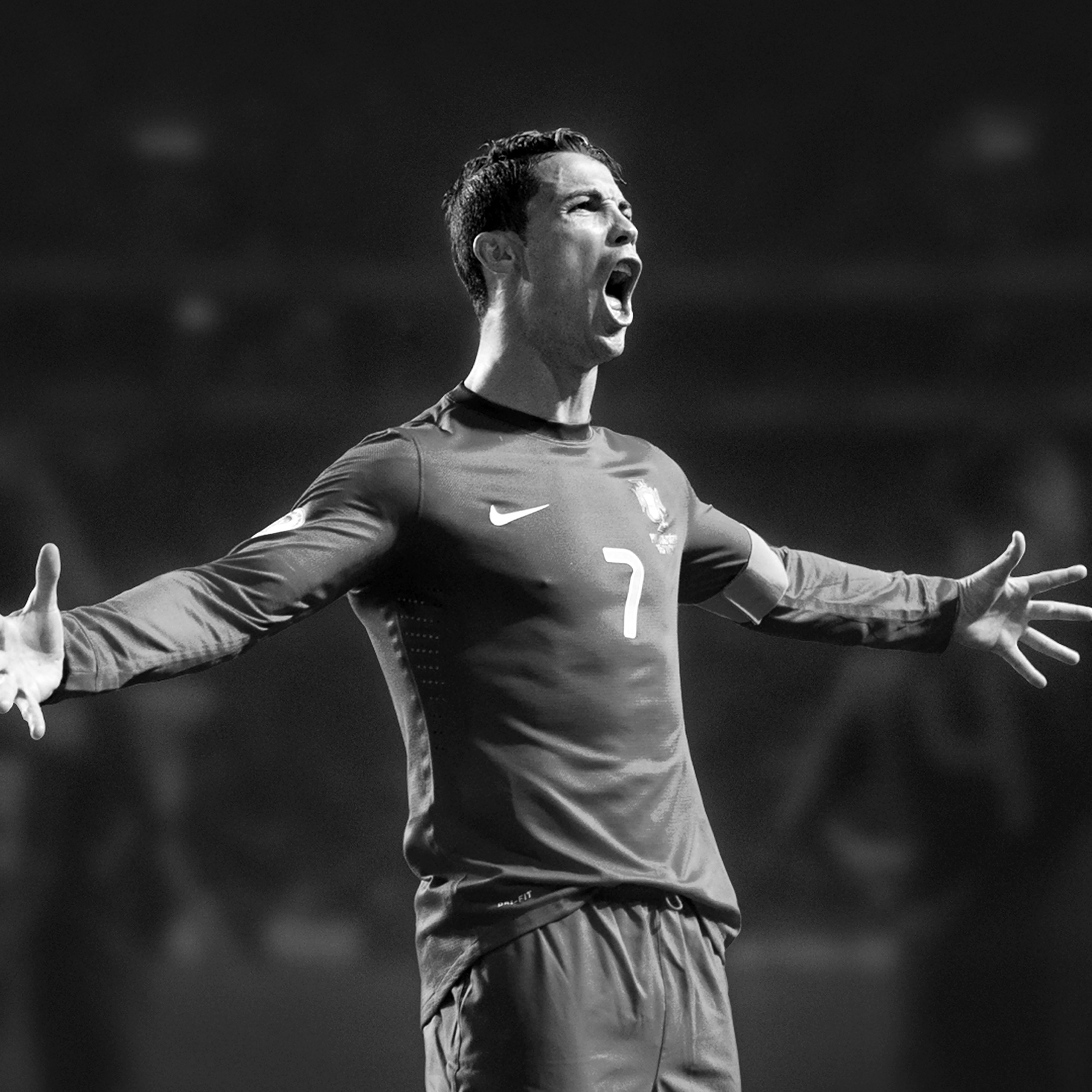 2740x2740 Christiano Ronaldo Roar Dark Face Sports Art, Phone