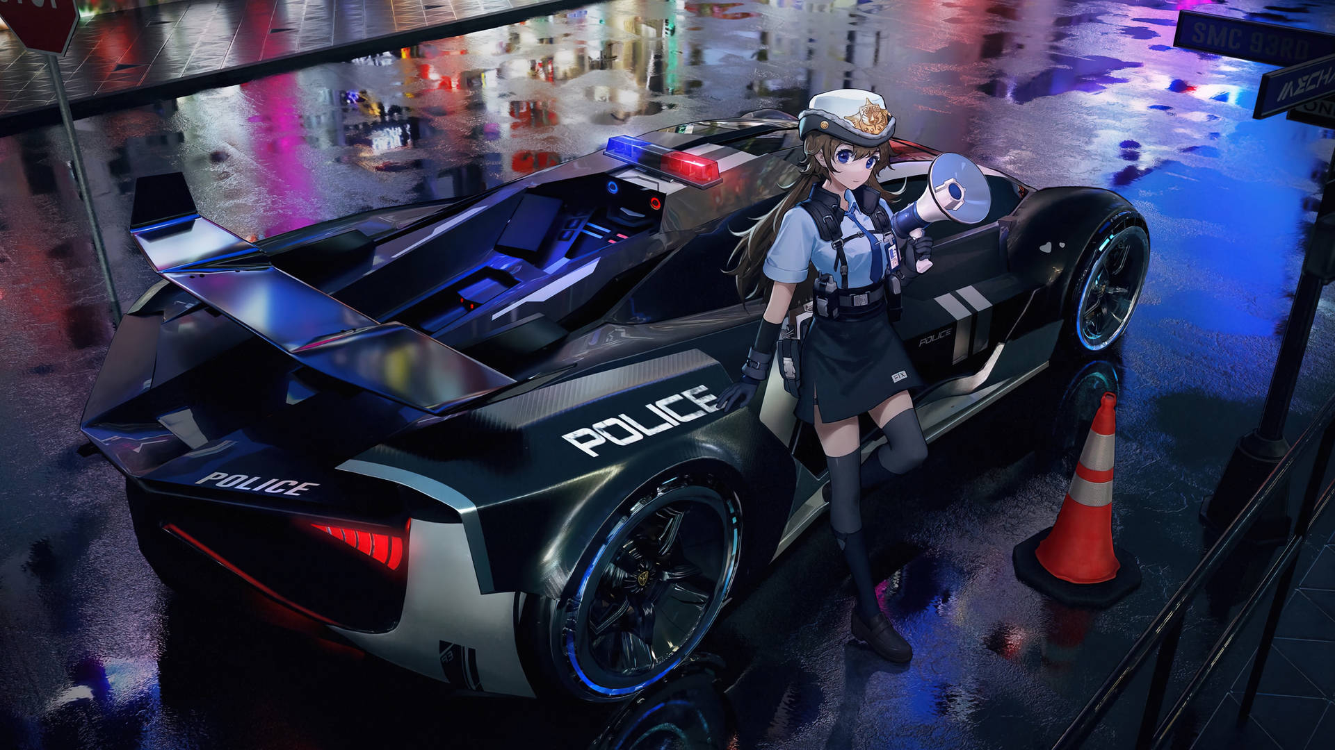 1920x1080 Download Police Anime Car Wallpaper, Desktop