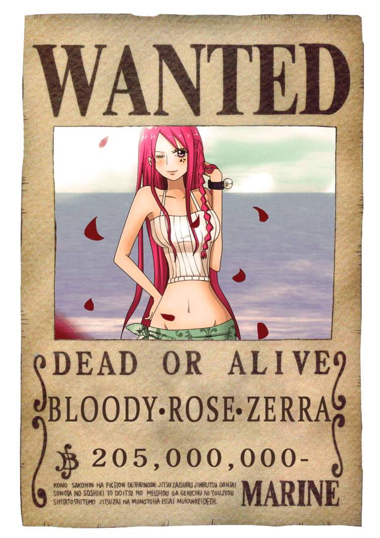 760x1070 One Piece Oc Wanted Poster Rose Zerra By Melo Cake, Phone