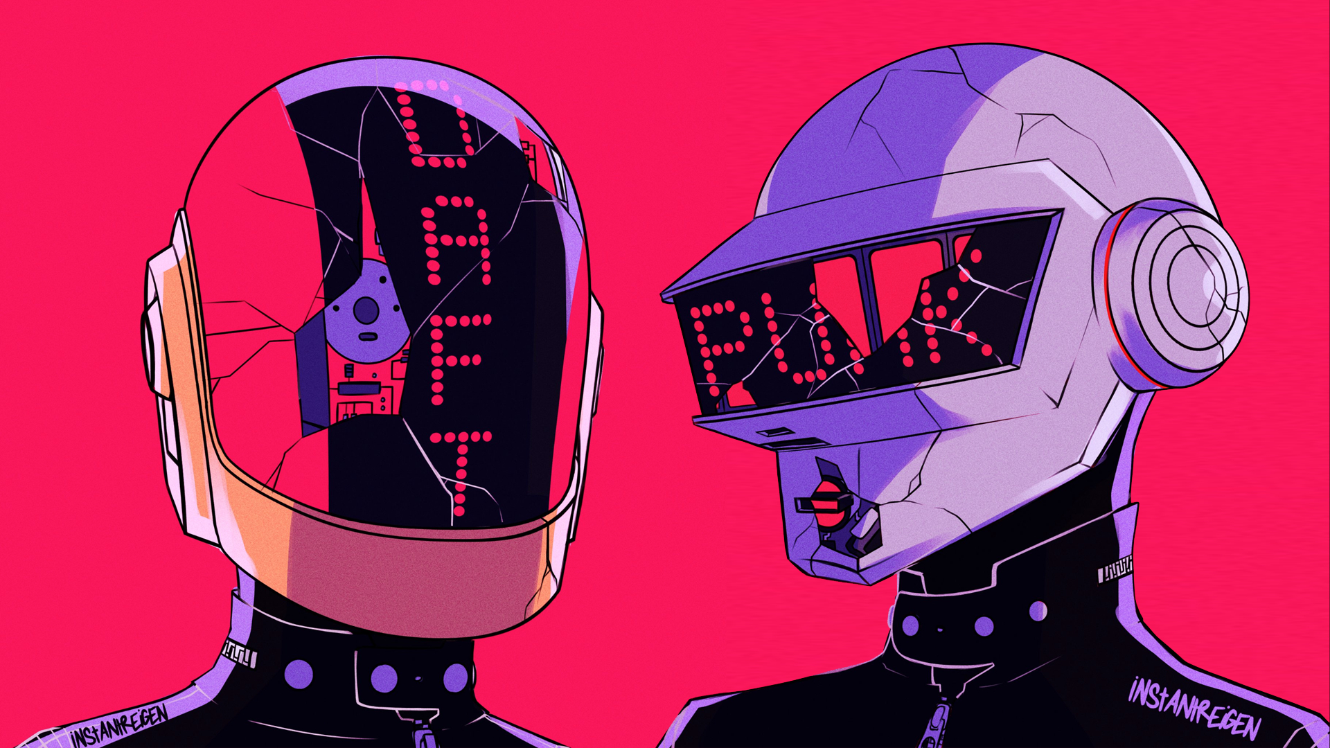 1920x1080 Made myself a Daft Punk wallpaper from some sweet artwork on Twitter. [] [3840x1600]. Daft punk, Anime wallpaper 1920x Punk art, Desktop