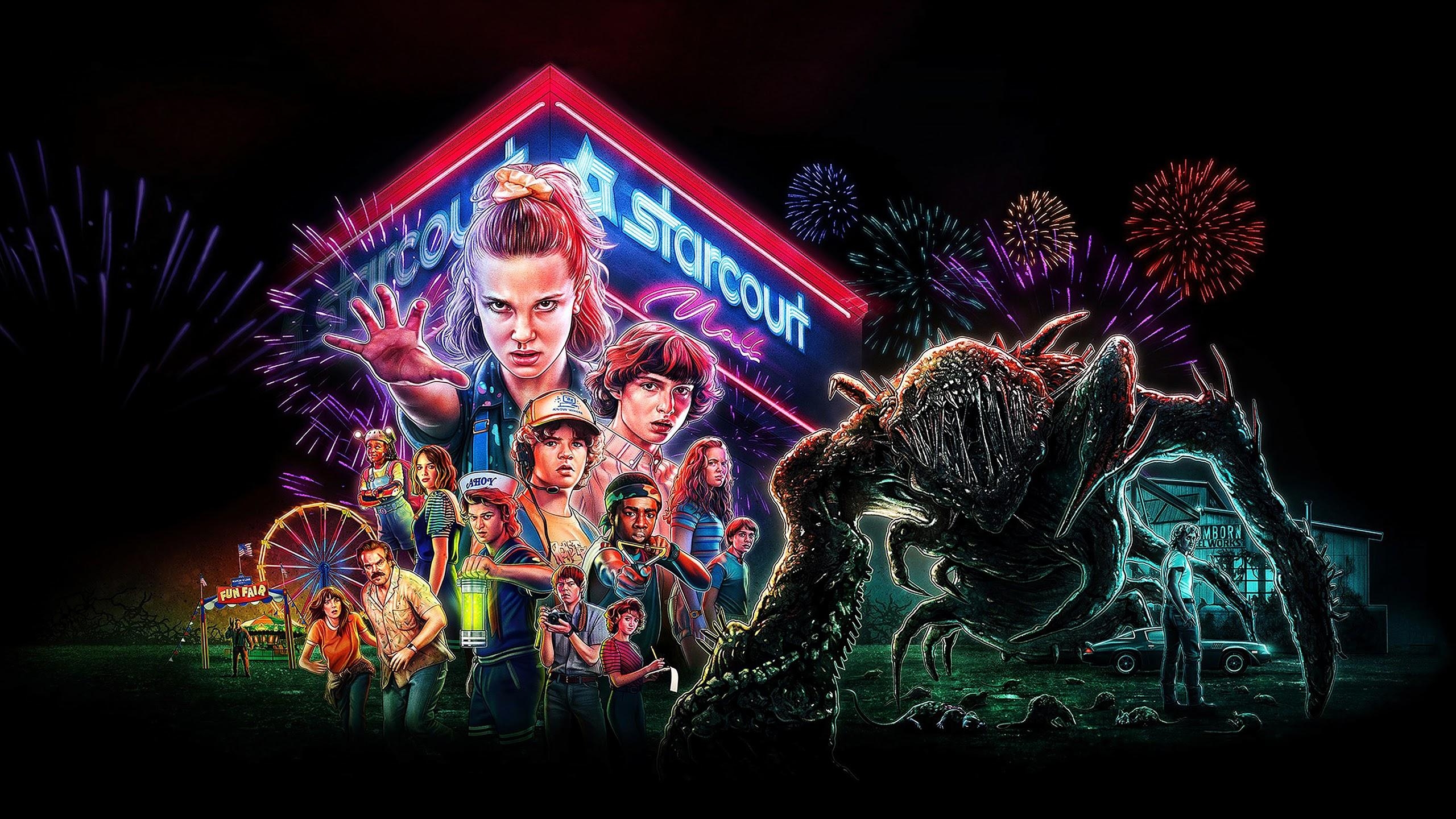 2560x1440 Stranger Things Season 3 Characters Poster 4K Wallpaper, Desktop