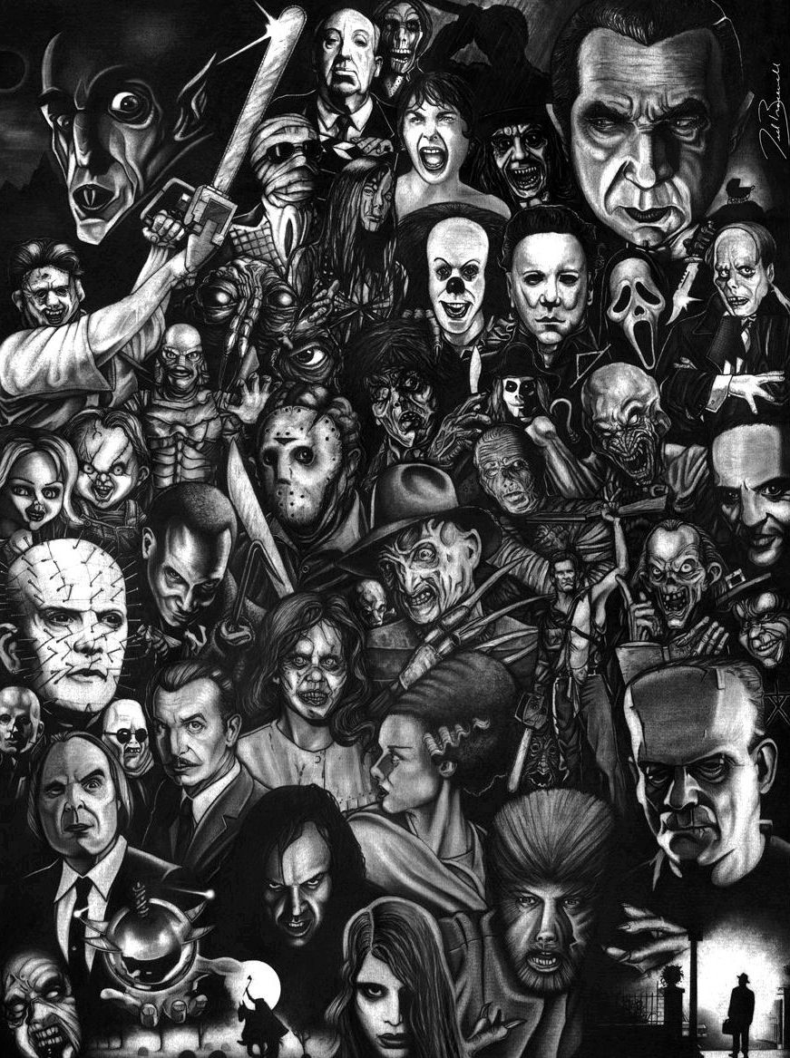 880x1170 Horror Movie Collage Wallpaper Free Horror Movie Collage Background, Phone